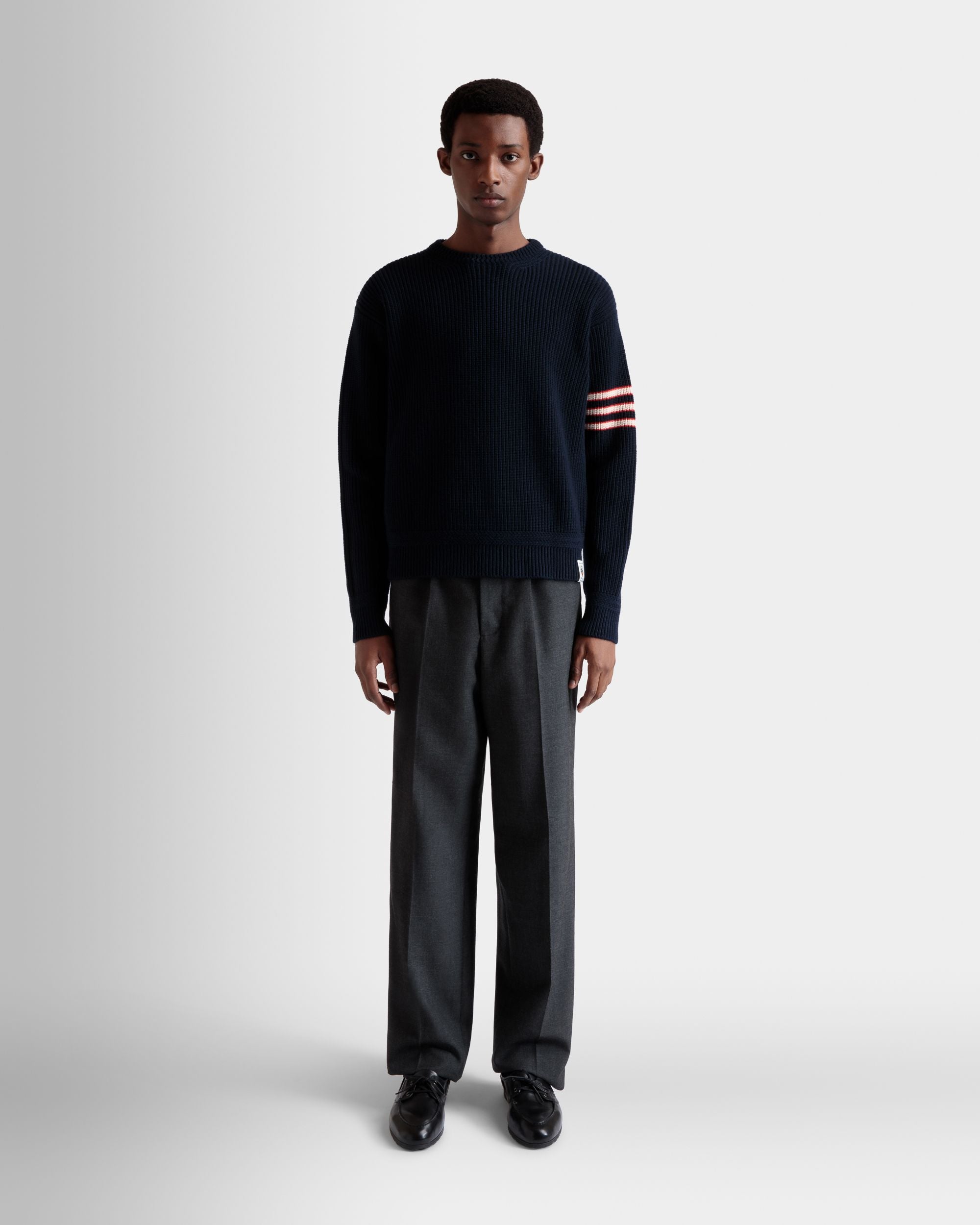 Tailored Pants In Dark Grey Wool Blend - Men's - Bally - 02