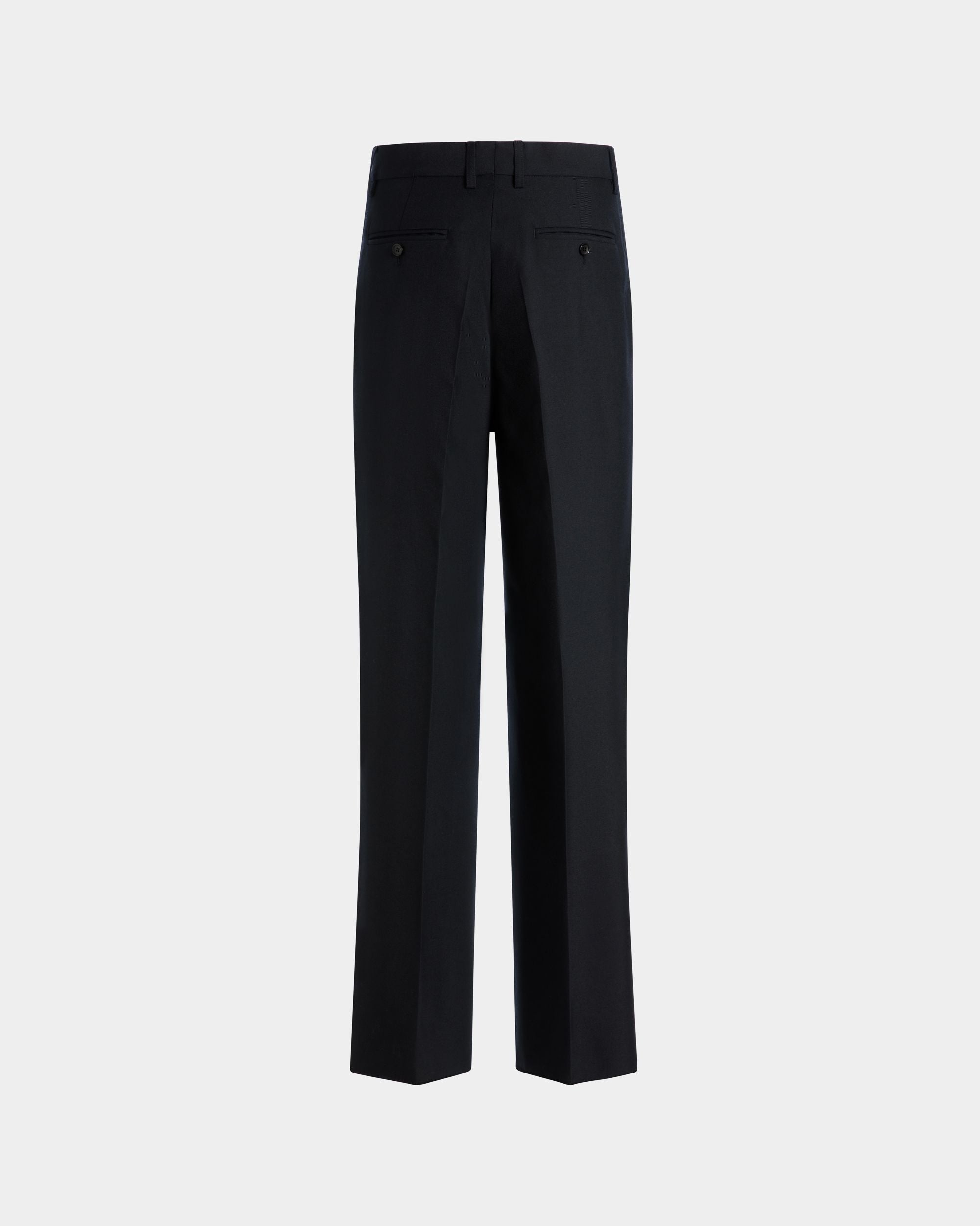 Pantalon Couture En Laine Mélangée Navy Blue - Homme - Bally - 07