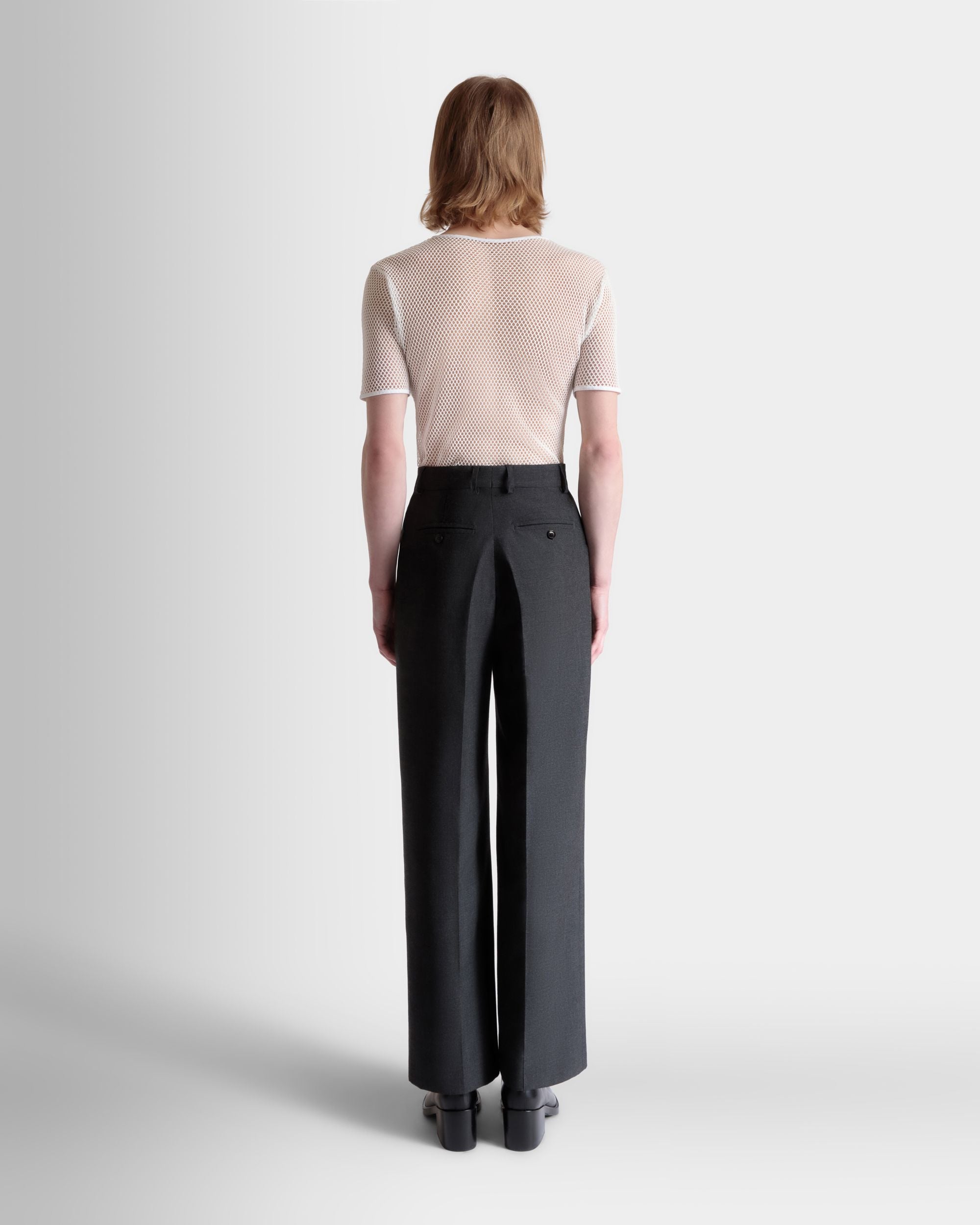 Pantalón De Mezcla De Lana Gris Jaspeado - Hombre - Bally - 06