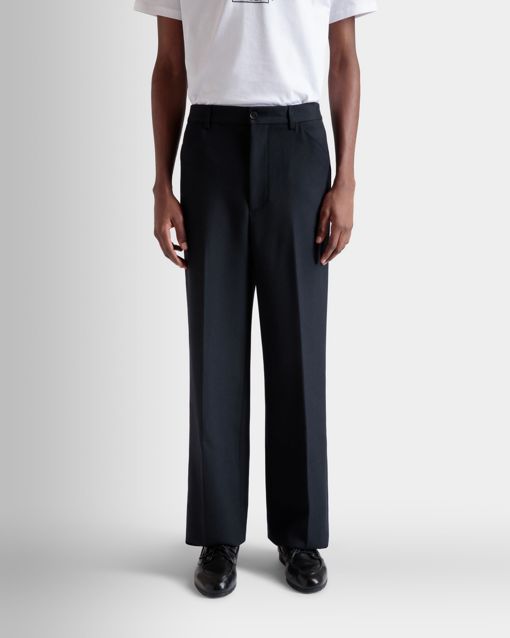 Schlaghose Aus Wolle In Navy Blue - Herren - Bally - 03