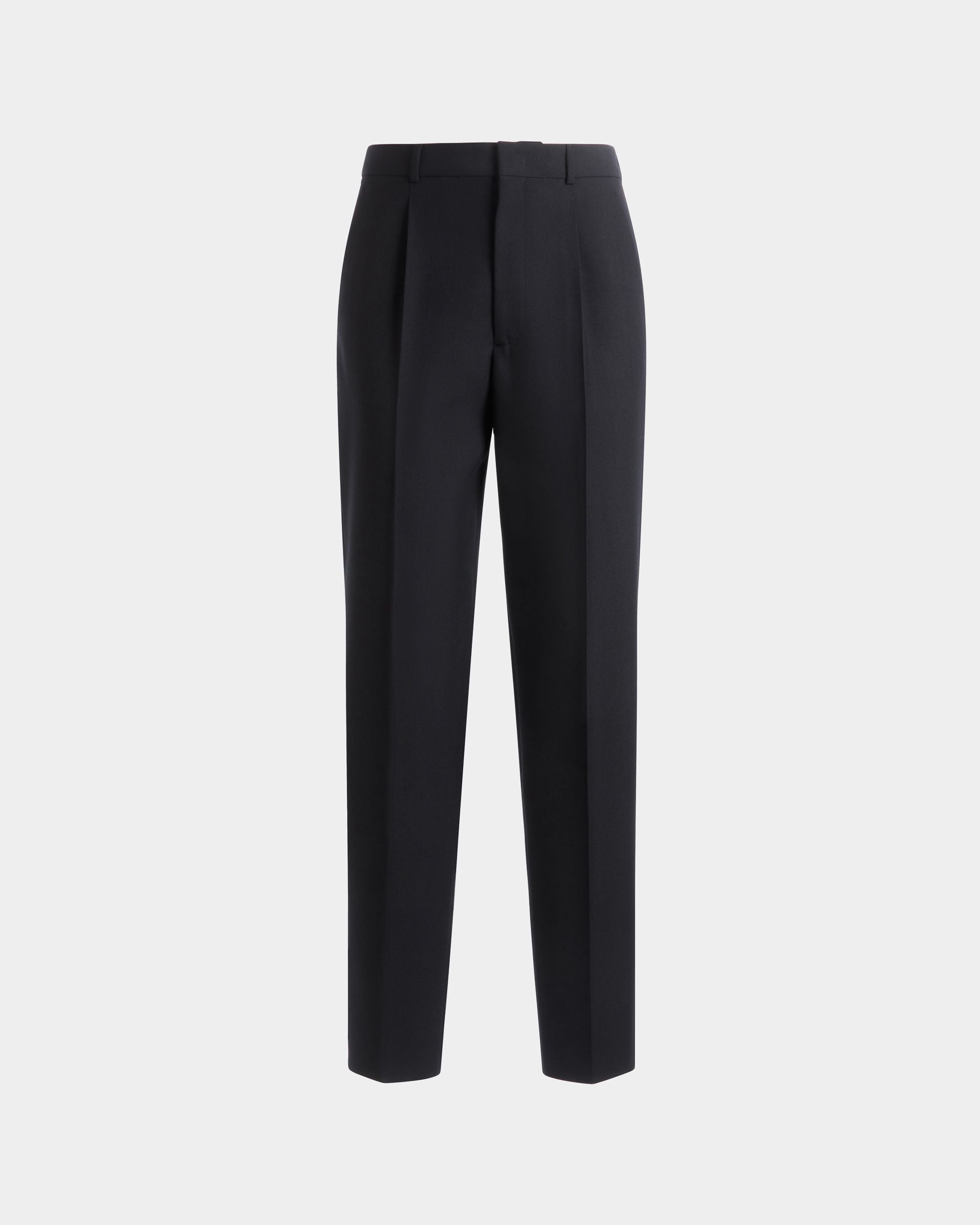 Bundfaltenhose Aus Einer Wollmischung In Navy Blue - Herren - Bally - 01