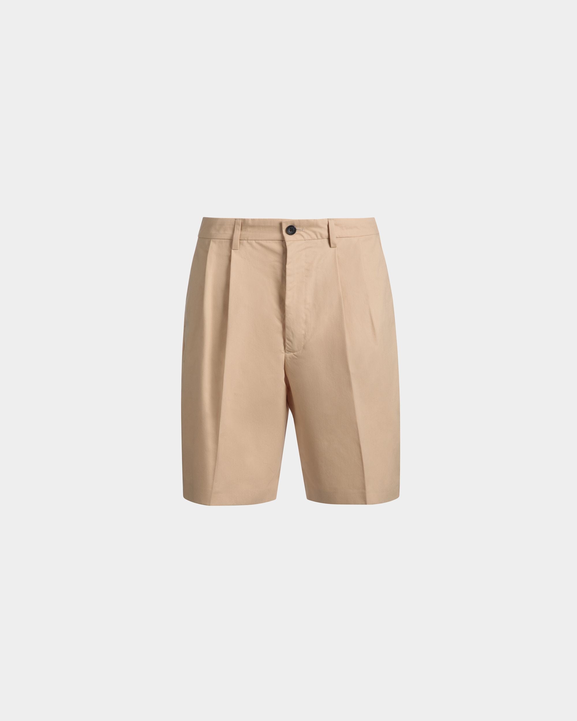 Pleated Shorts in Cream Cotton Blend - Herren - Bally - 01