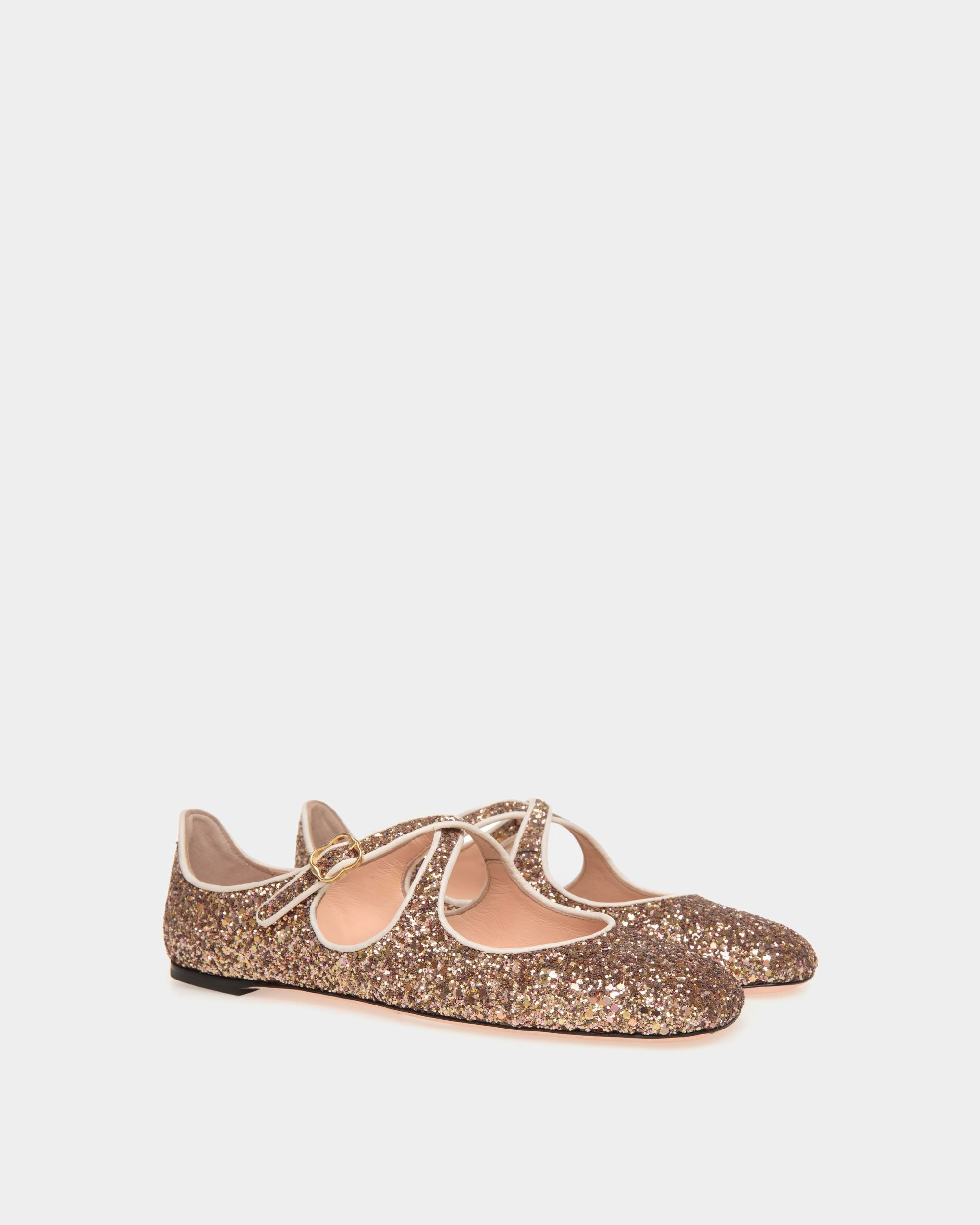 Ballyrina Ballerina Aus Glitzerstoff In Bronze - Damen - Bally - 02