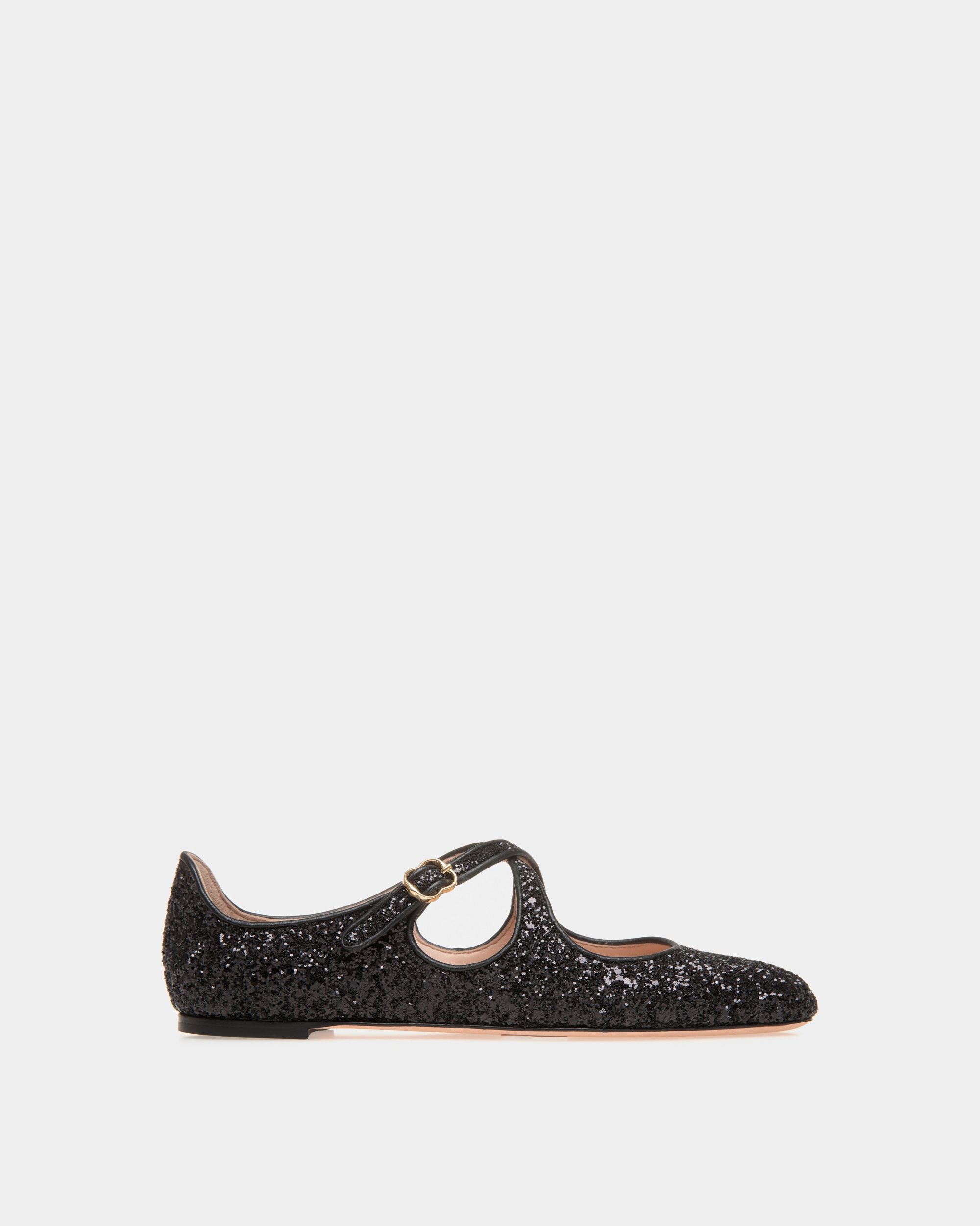 Zapato Plano Ballyrina De Purpurina En Negro - Mujer - Bally - 01