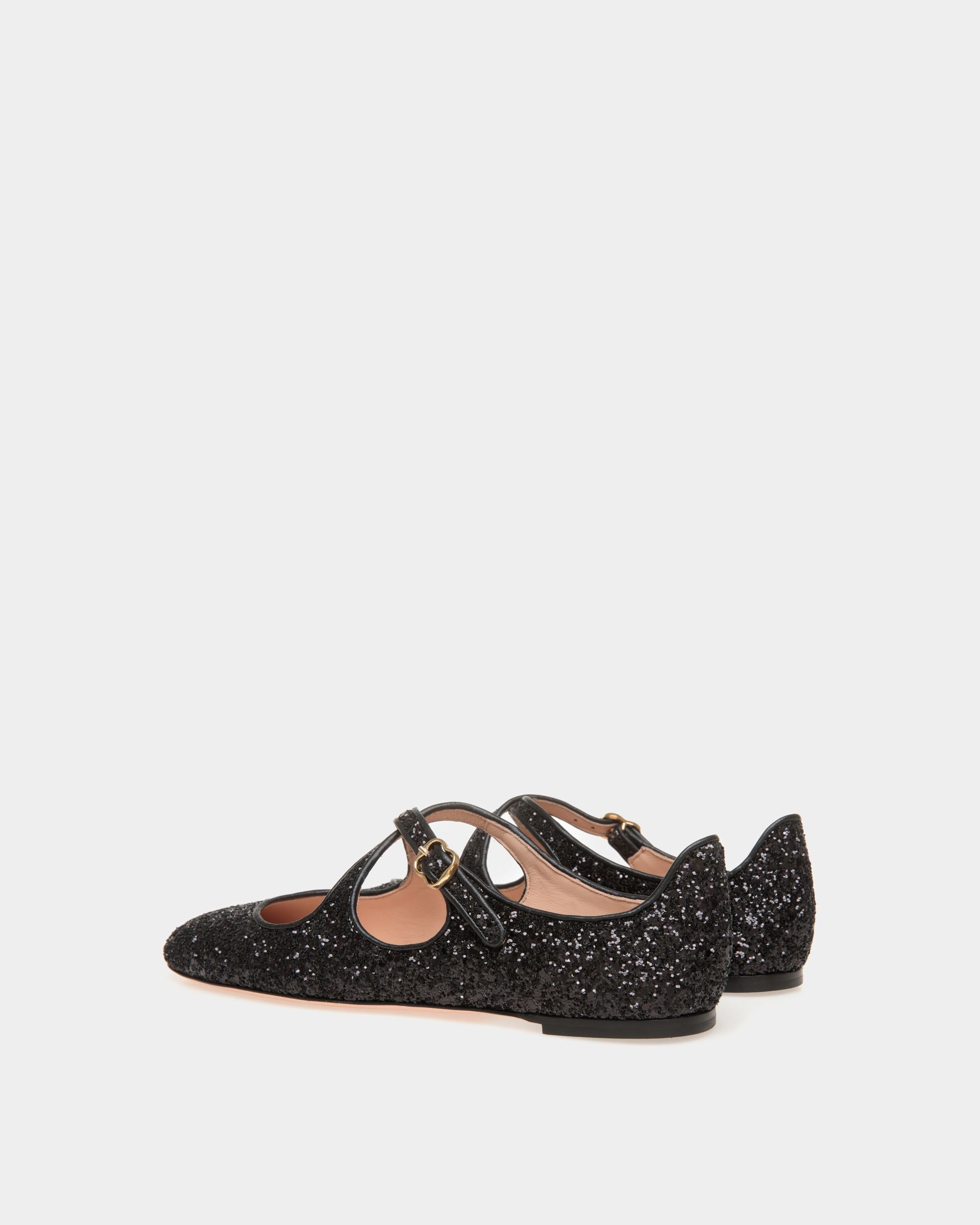 Zapato Plano Ballyrina De Purpurina En Negro - Mujer - Bally - 03