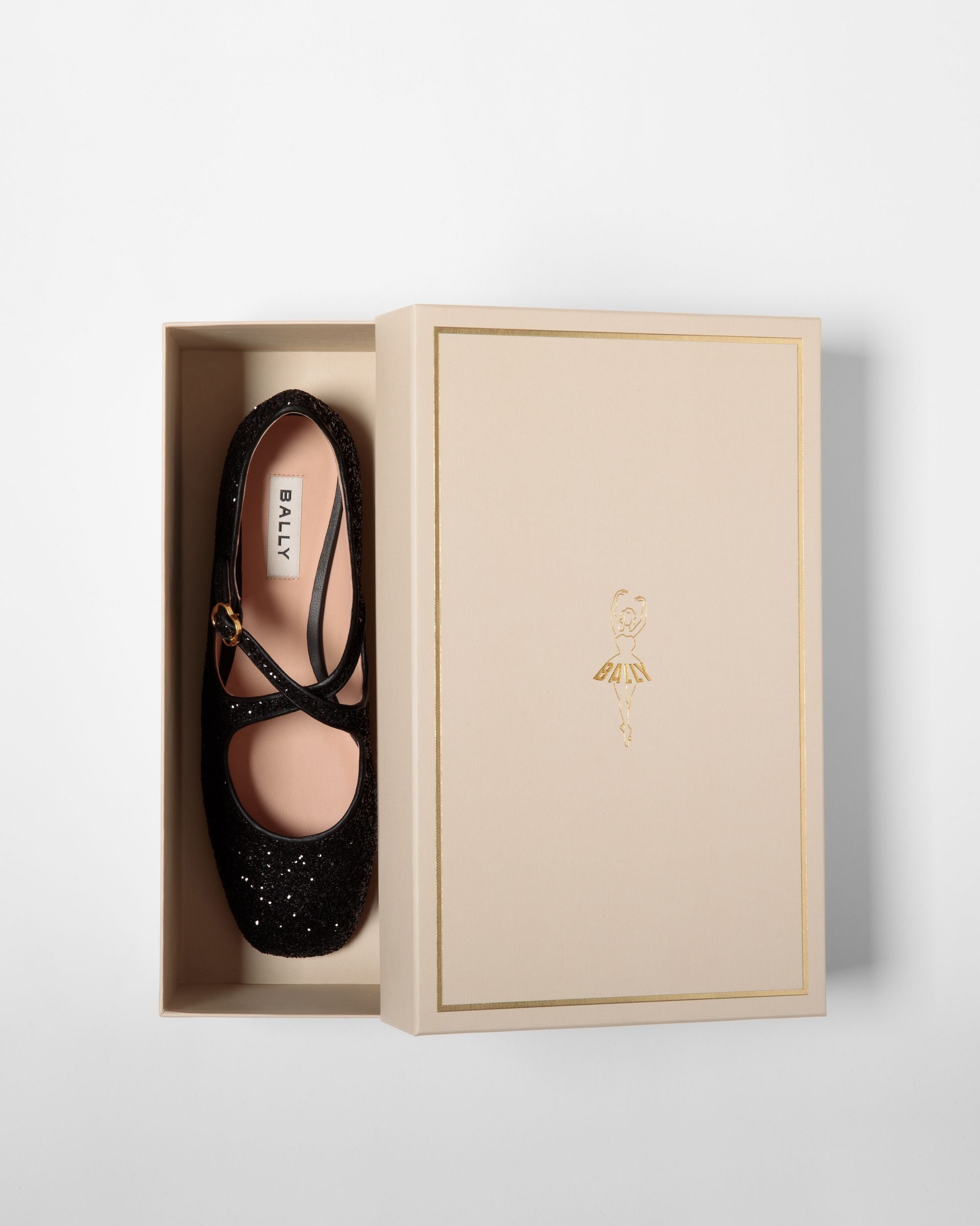 Zapato Plano Ballyrina De Purpurina En Negro - Mujer - Bally - 06