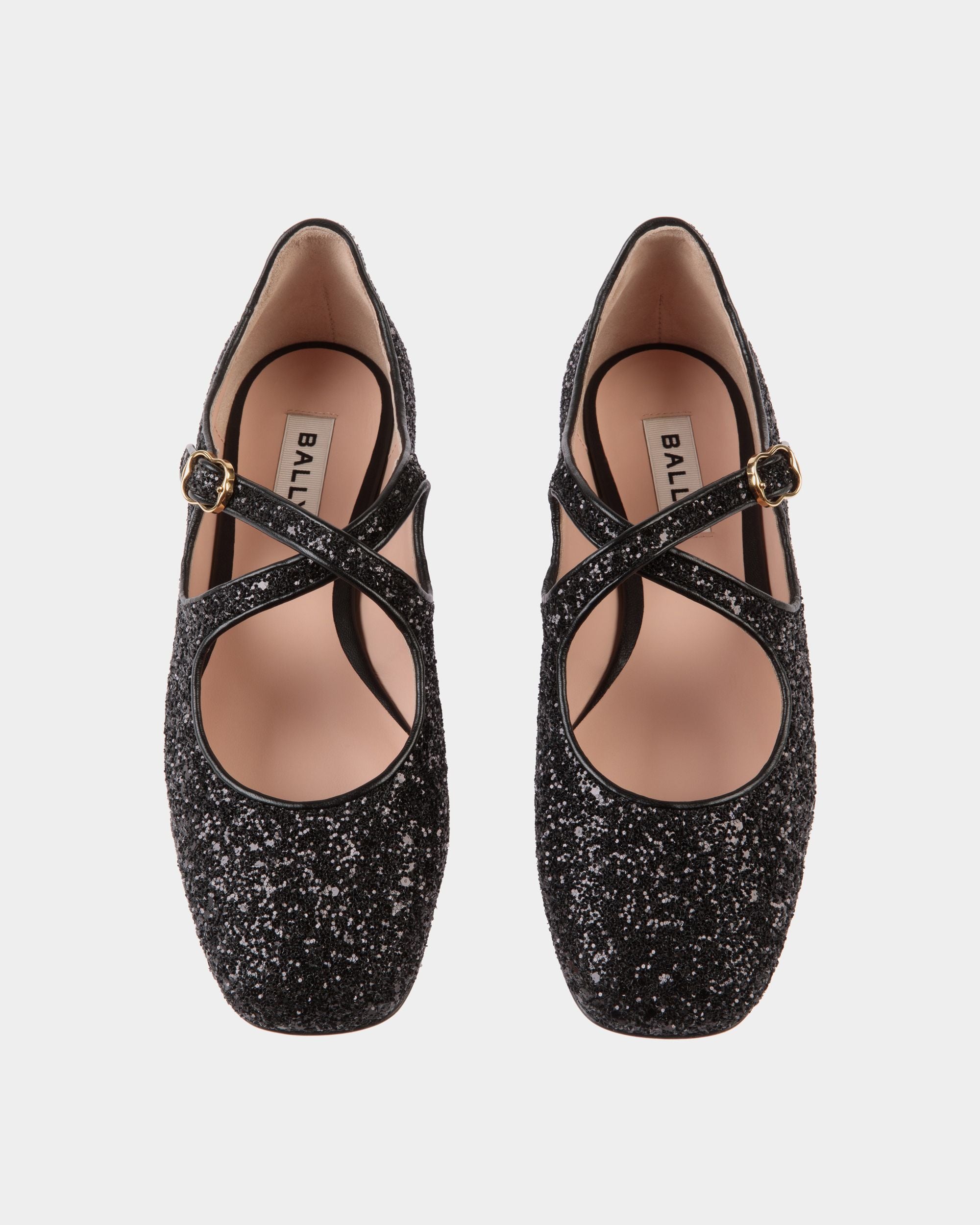 Chaussure À Talon Plat Ballyrina À Paillettes Noires - Femme - Bally - 04