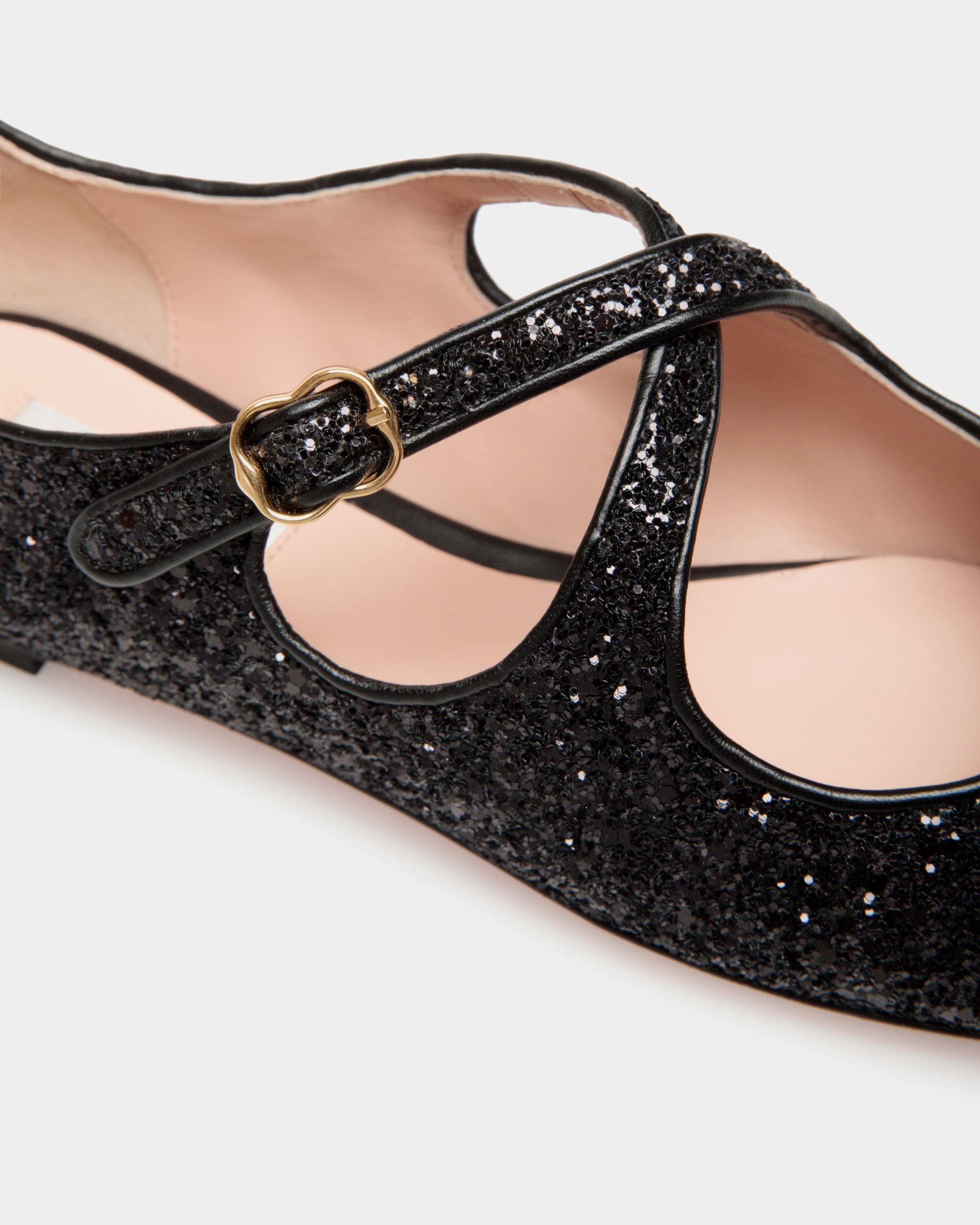 Ballyrina Flat in Black Glitter - Women's - Bally - 05