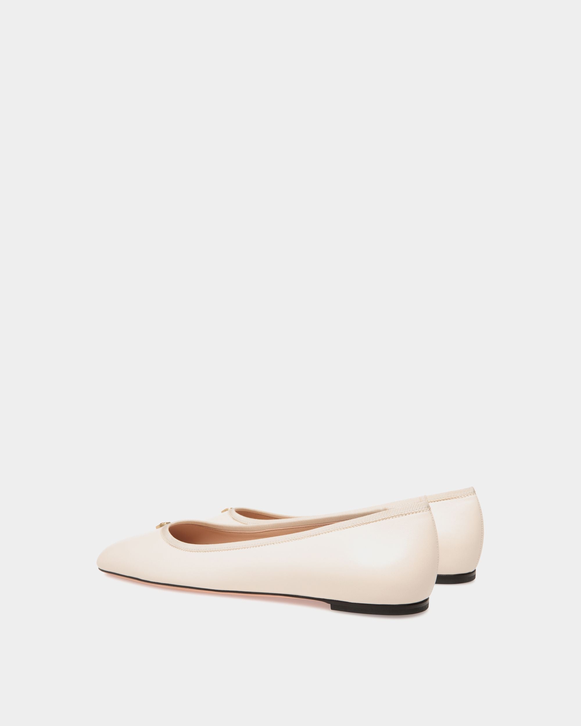 Ballyrina Flat In White Leather - Mujer - Bally - 03