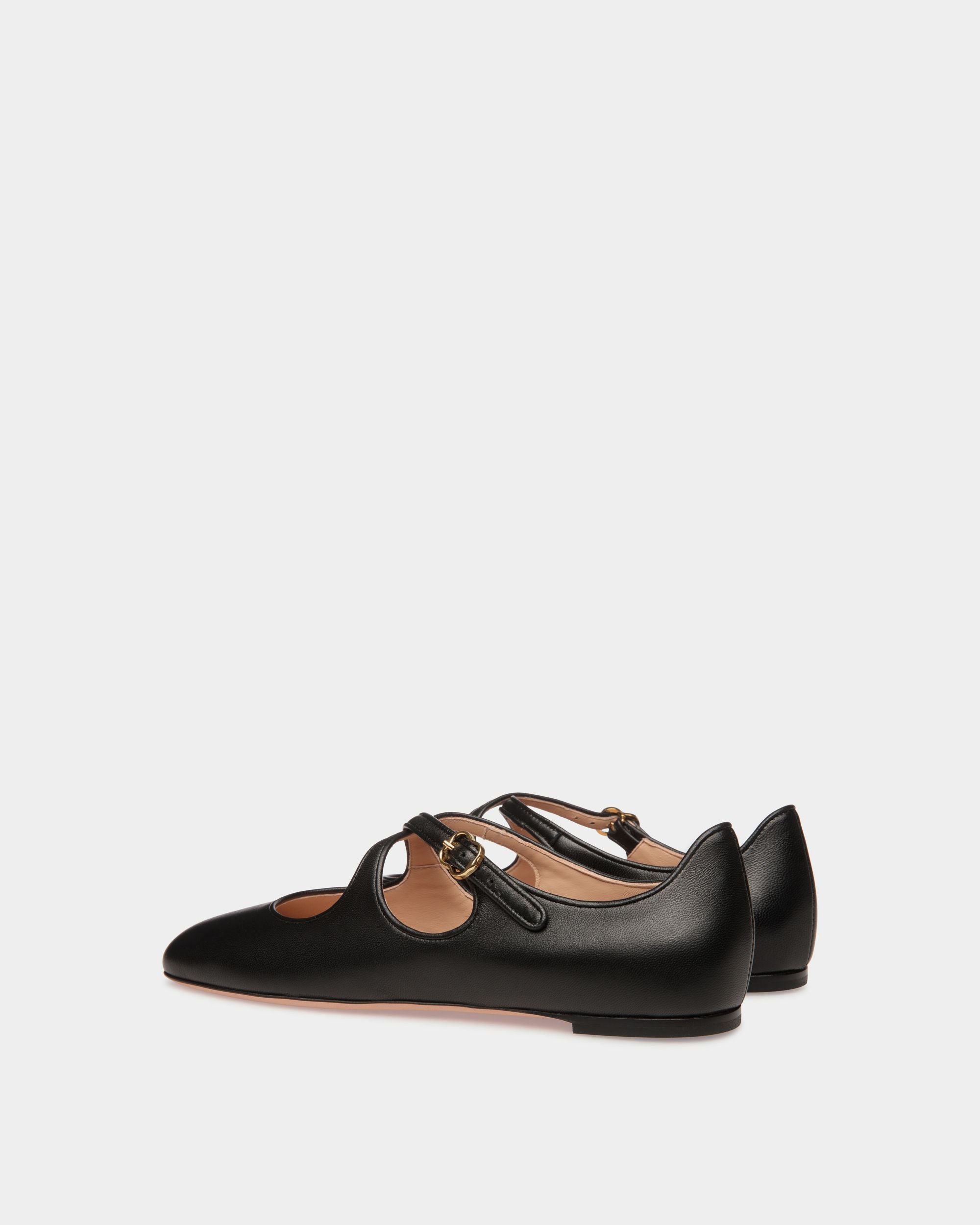 Chaussure À Talon Plat Ballyrina En Cuir Nappa Noir - Femme - Bally - 04