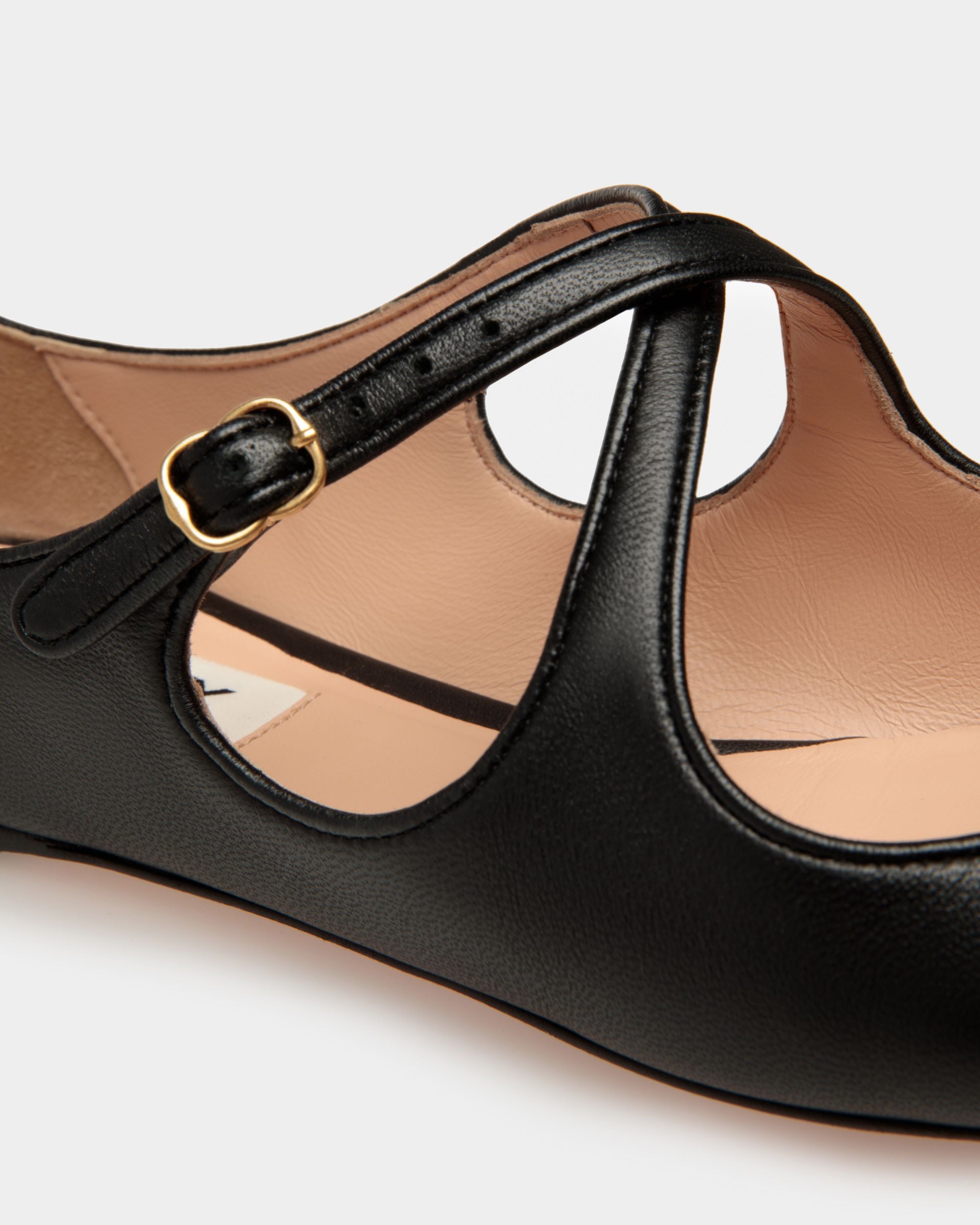 Chaussure À Talon Plat Ballyrina En Cuir Nappa Noir - Femme - Bally - 05