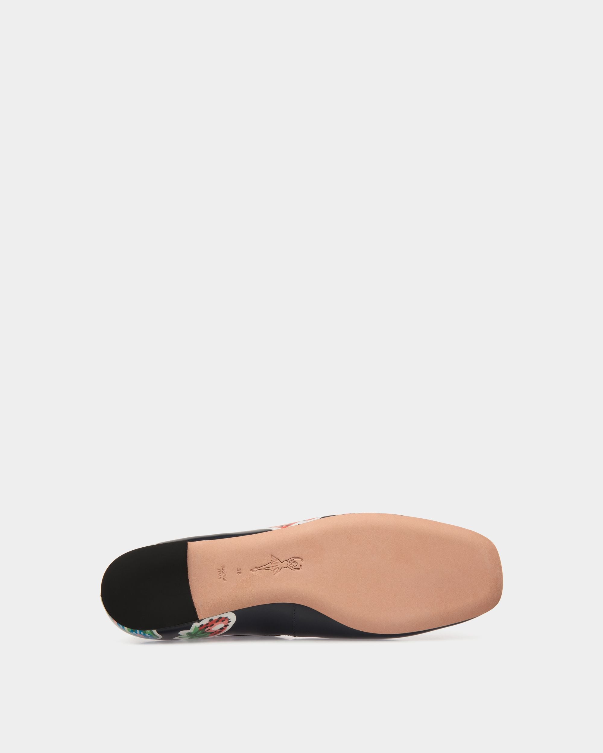 Chaussure À Talon Plat Ballyrina En Cuir Brossé Imprimé Strawberry - Femme - Bally - 05