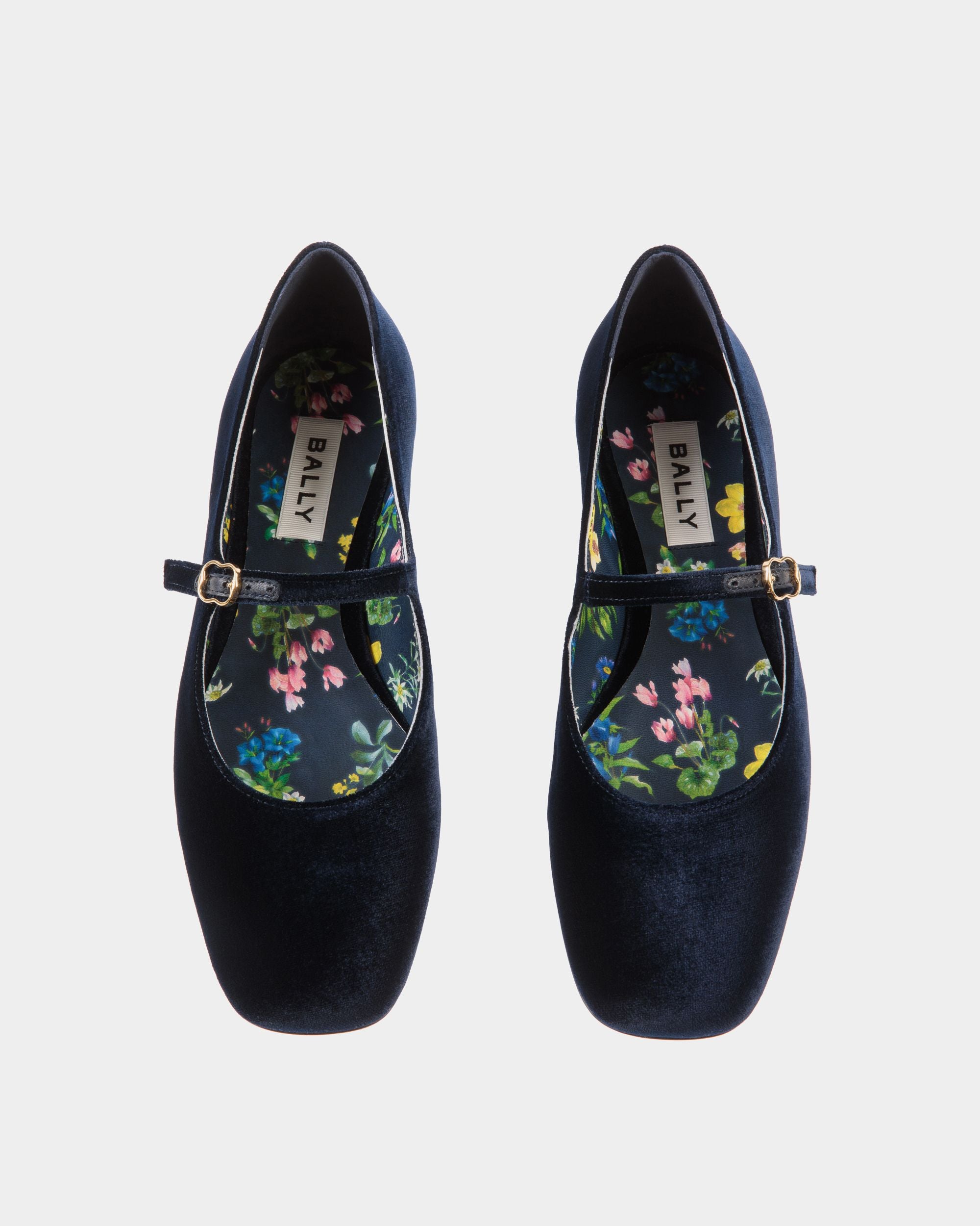 Ballyrina Ballerina Aus Samt In Navy Blue - Damen - Bally - 05