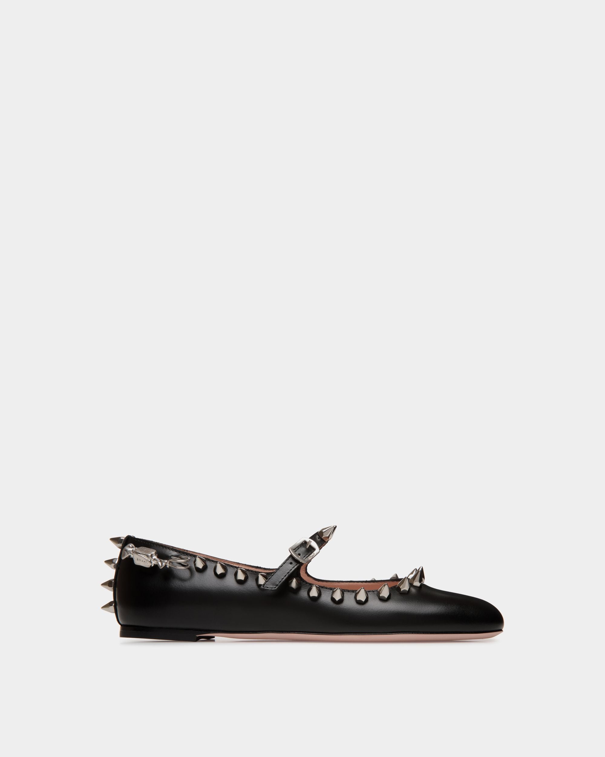 Ballyrina Mary-Jane Flat In Black Leather - Femme - Bally - 01