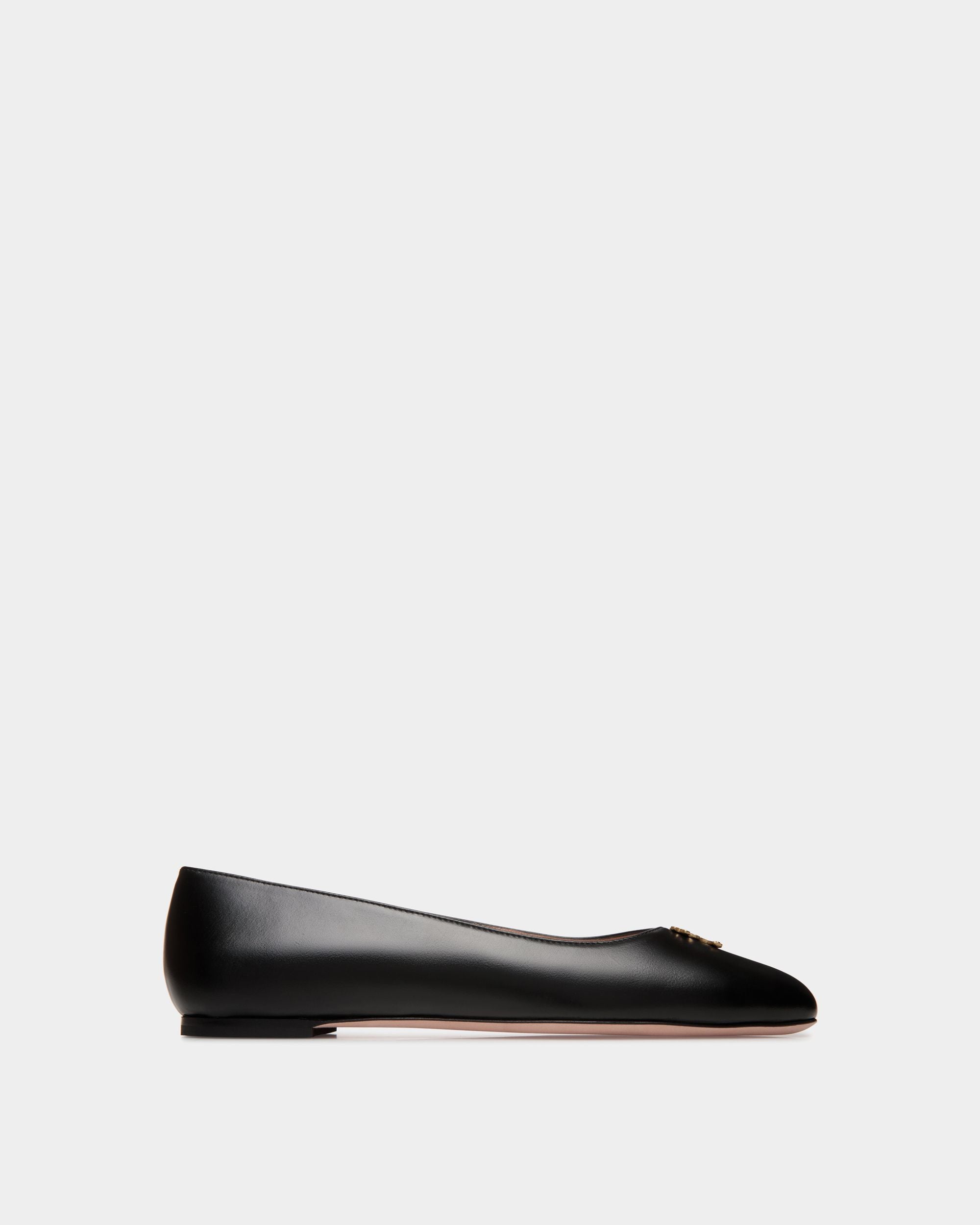 Ballyrina Flat In Black Leather - Femme - Bally - 01