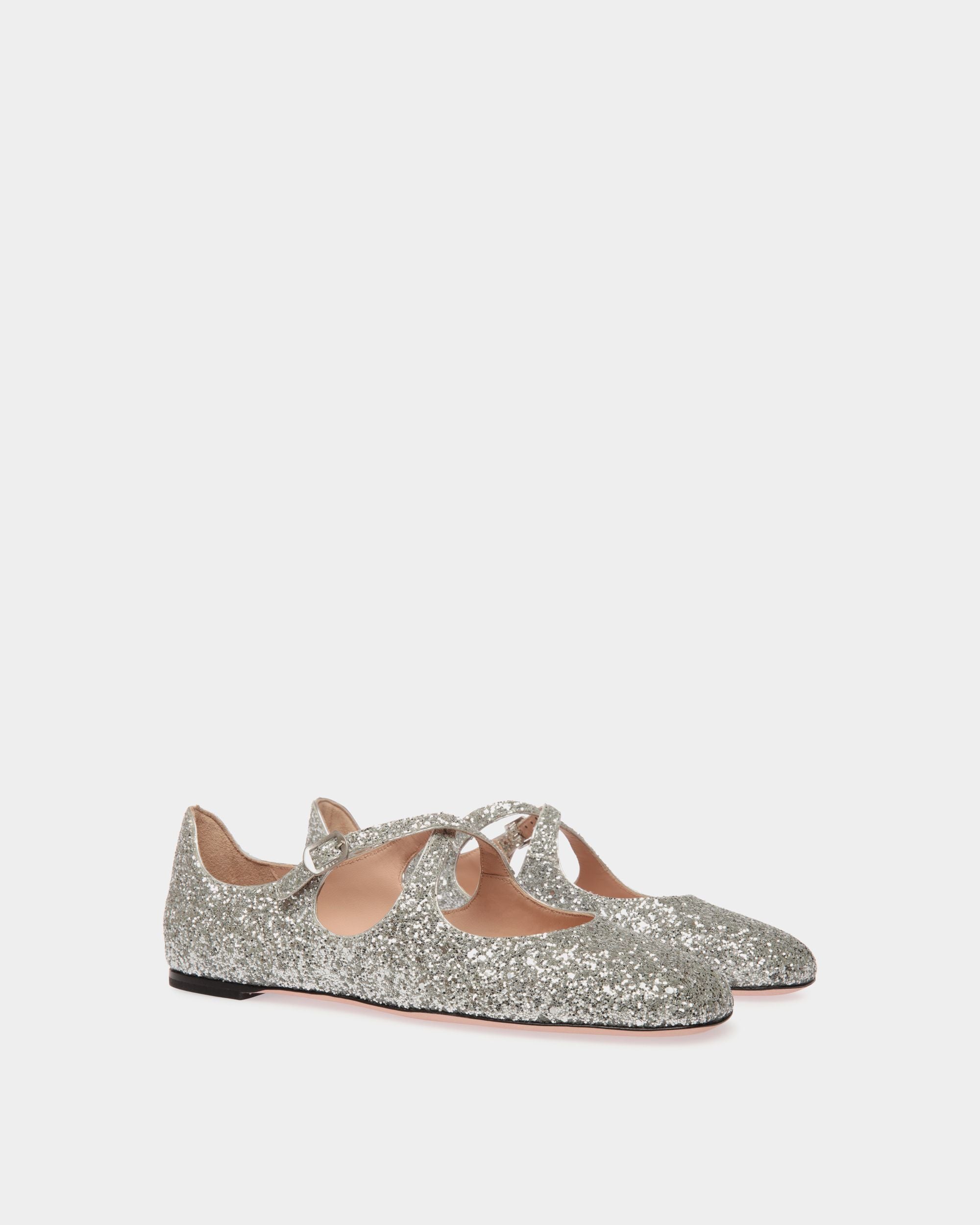 Ballyrina Ballerina Aus Glitzerstoff In Silber - Damen - Bally - 03