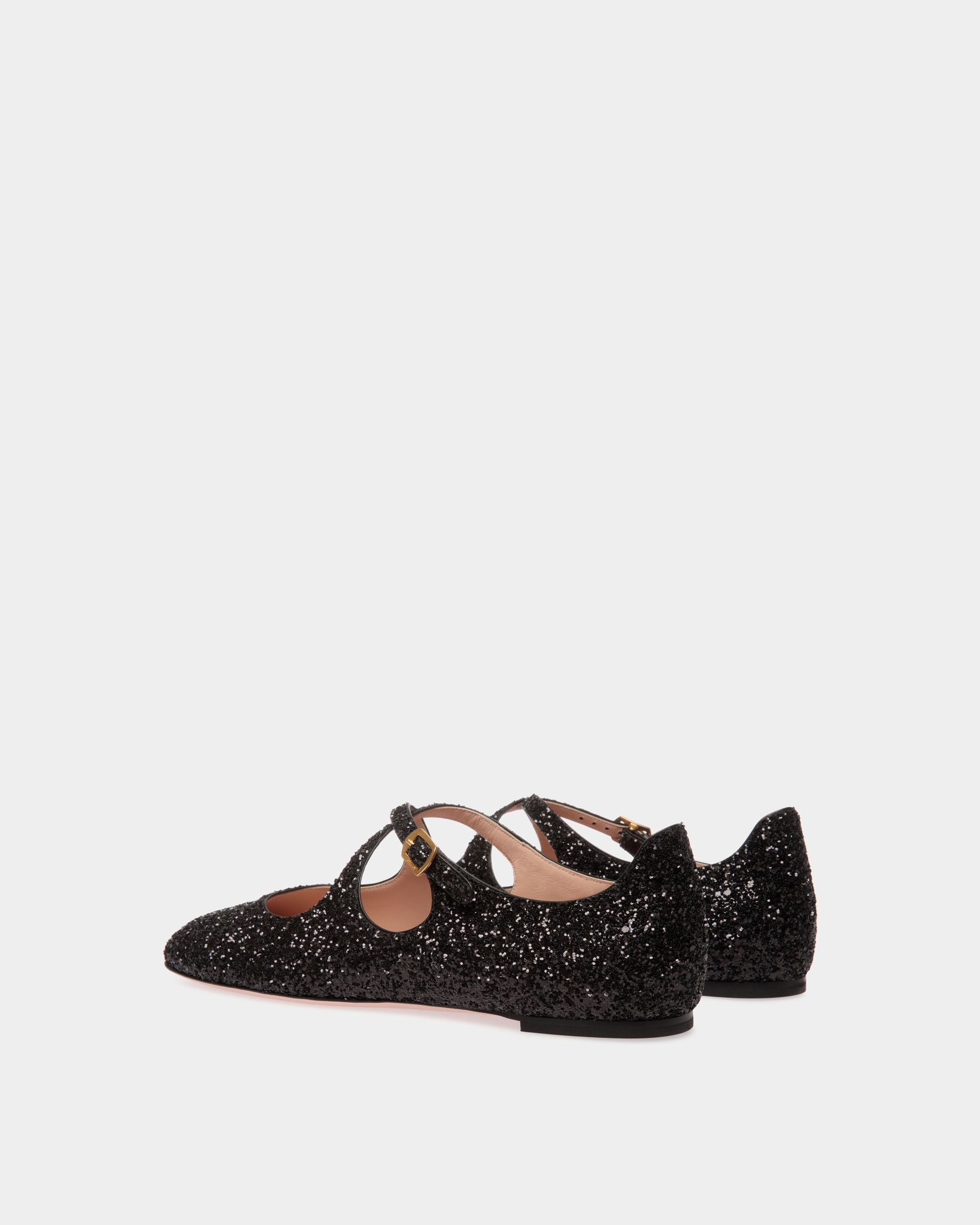 Chaussure À Talon Plat Ballyrina À Paillettes Noires - Femme - Bally - 03