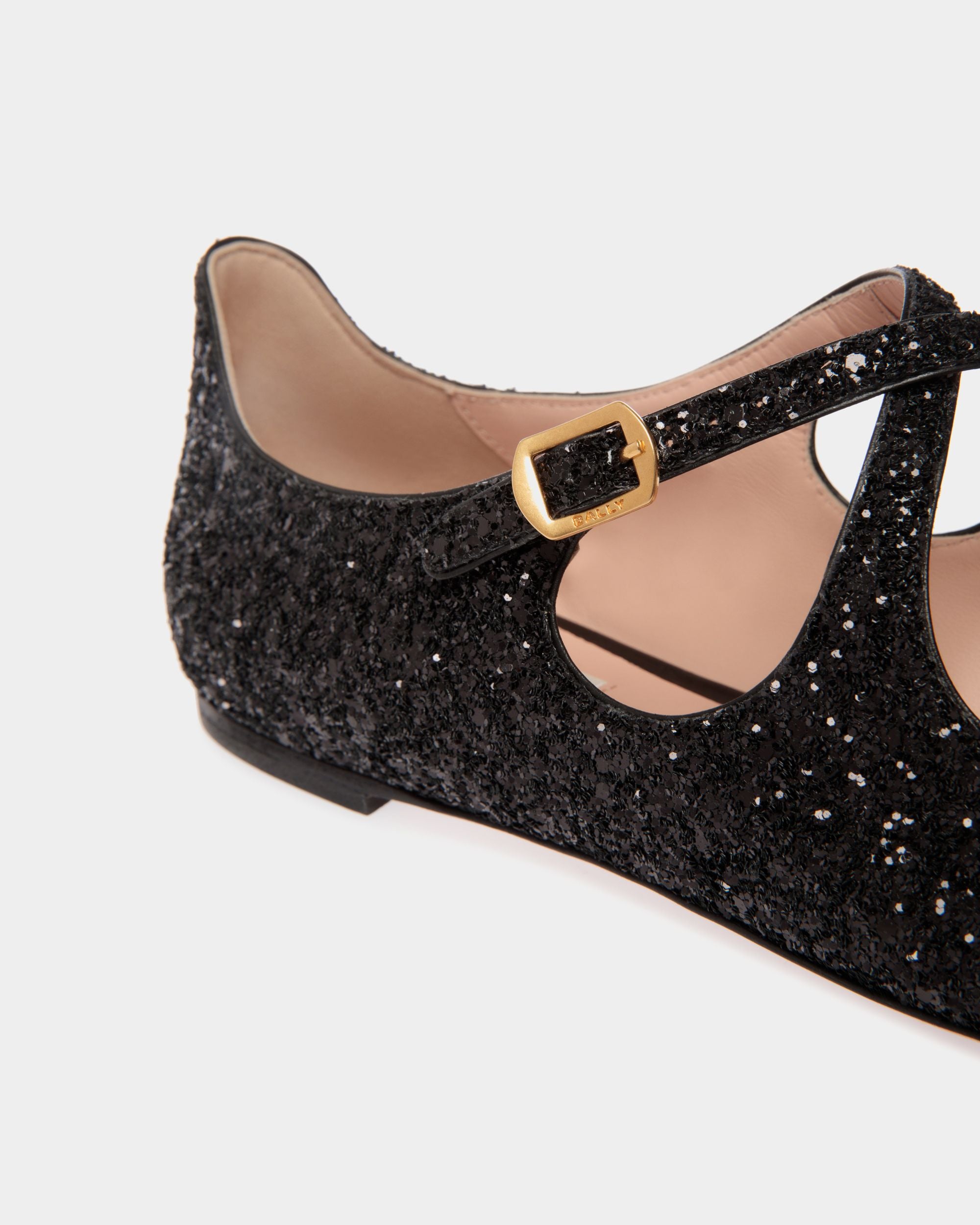 Chaussure À Talon Plat Ballyrina À Paillettes Noires - Femme - Bally - 05