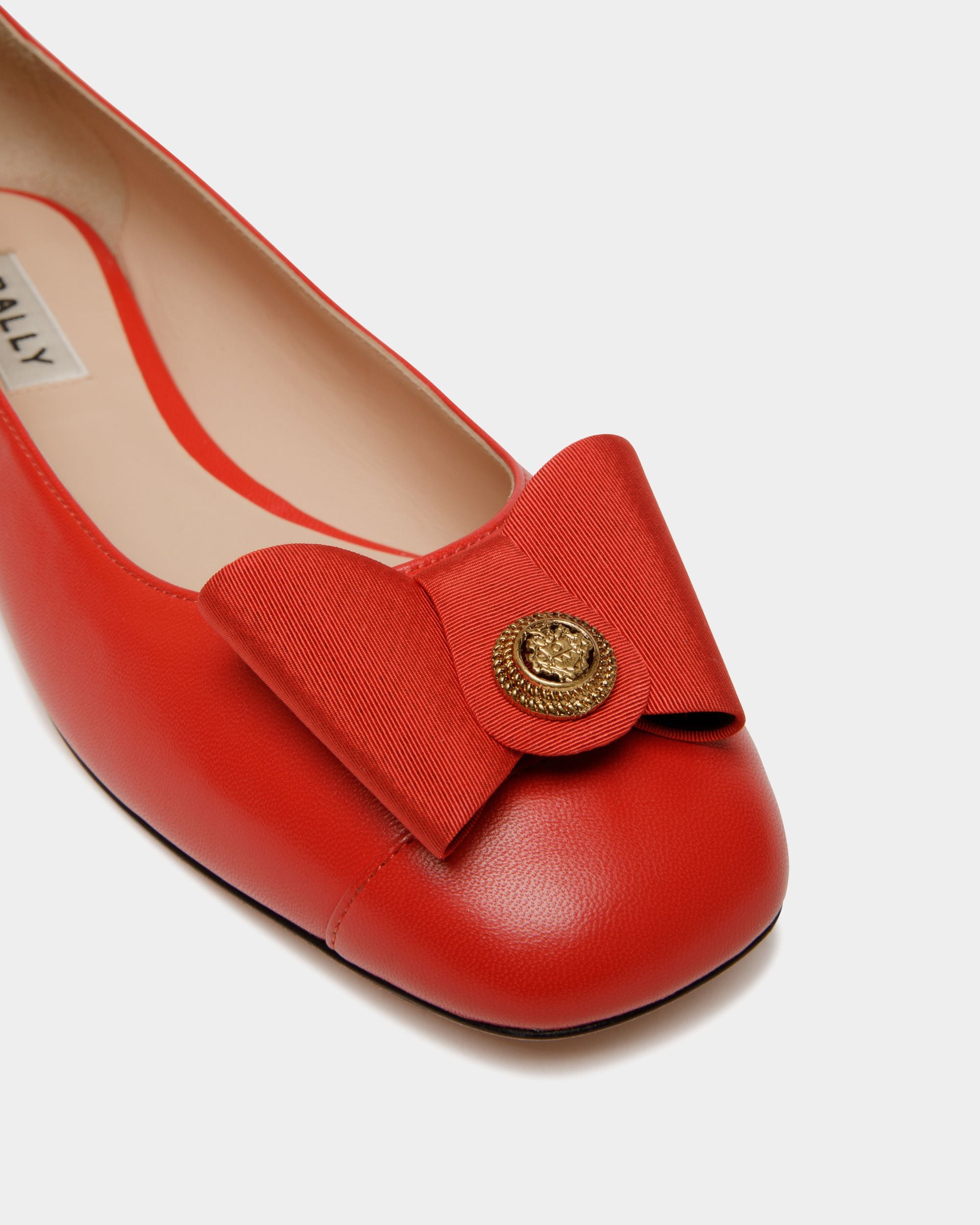 Chaussure À Talon Plat B-Bow En Cuir Rouge - Femme - Bally - 06