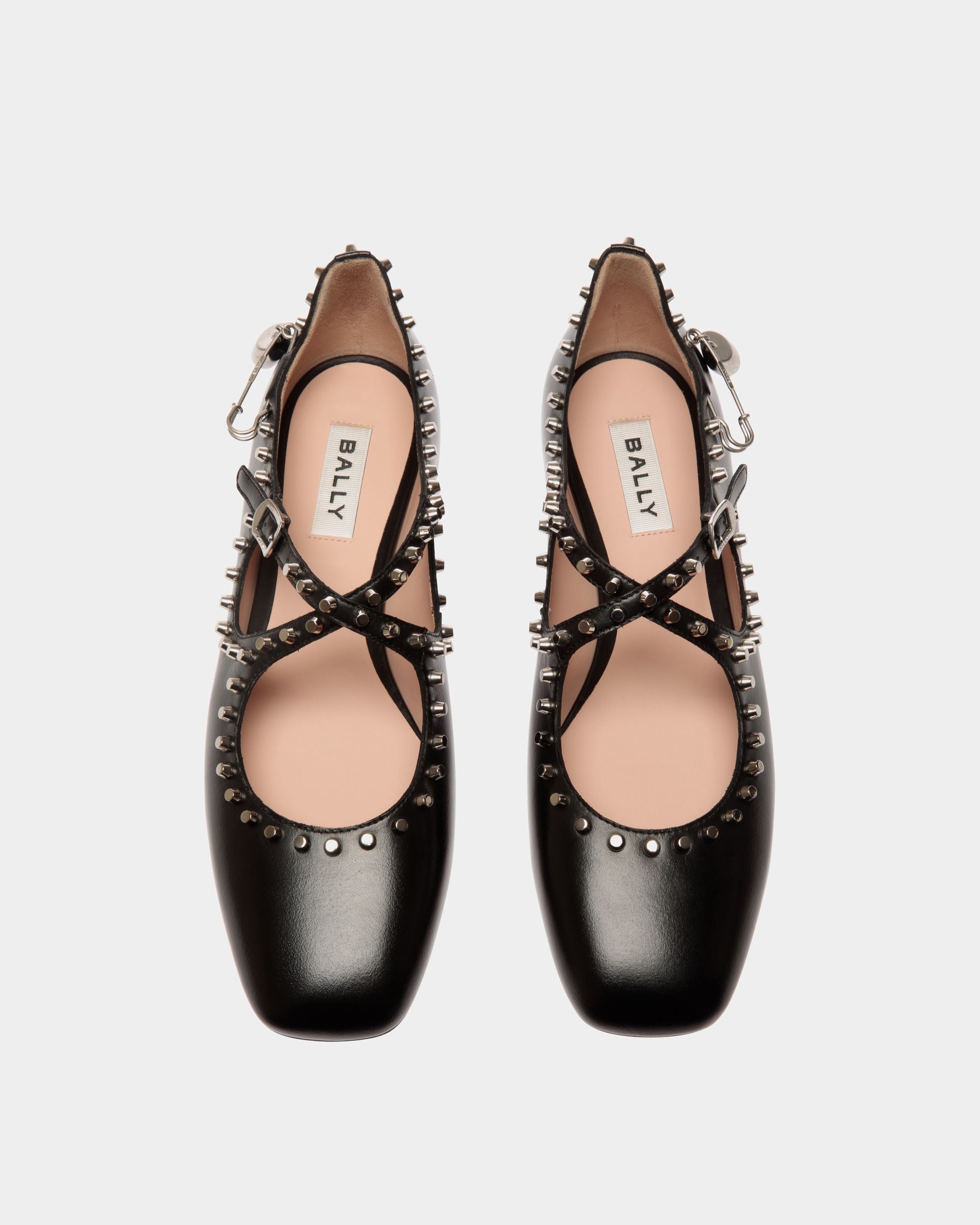 Ballyrina Ballerina Aus Schwarzem Leder Mit Nieten - Damen - Bally - 05