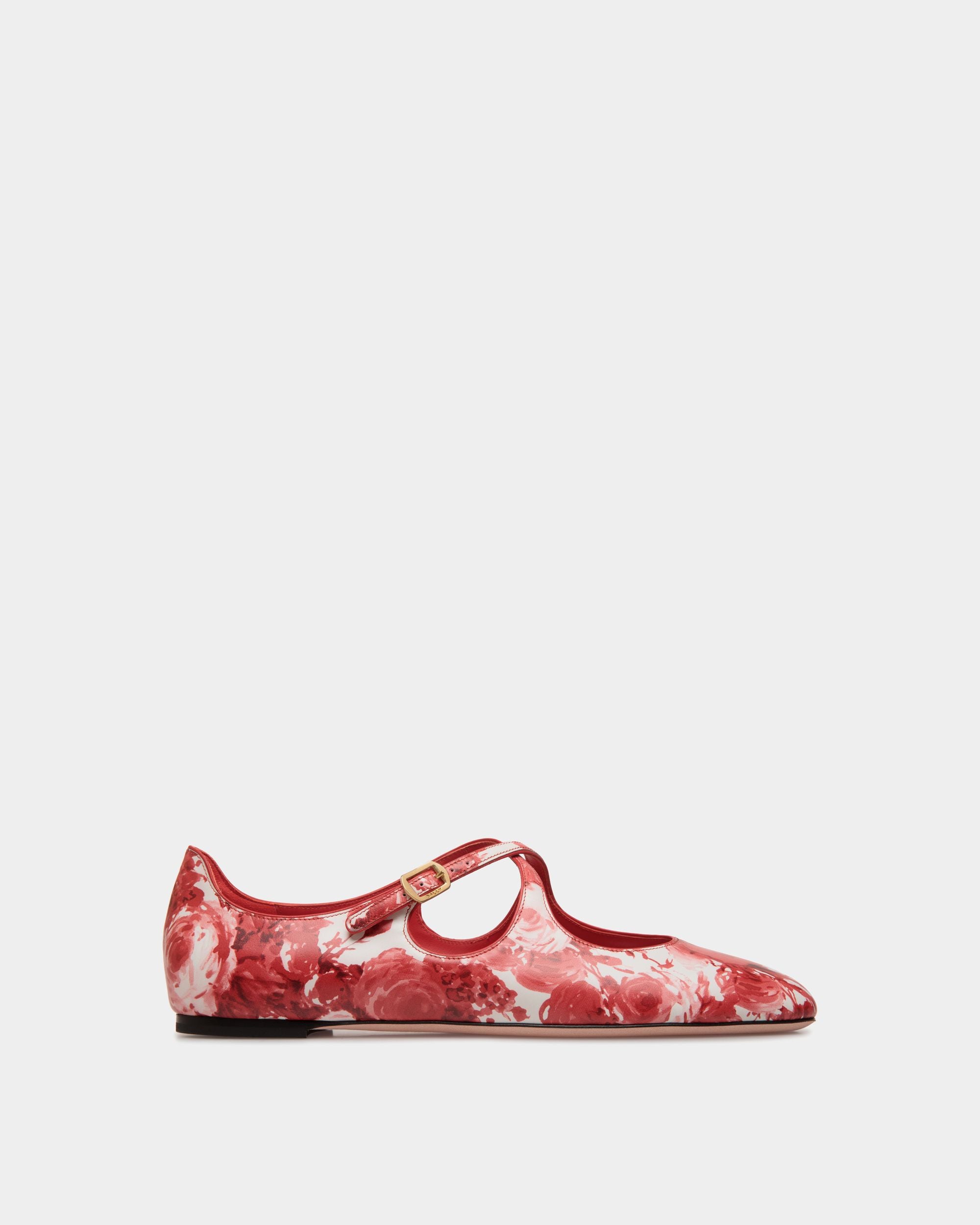 Zapato Plano Ballyrina De Piel Roja - Mujer - Bally - 01
