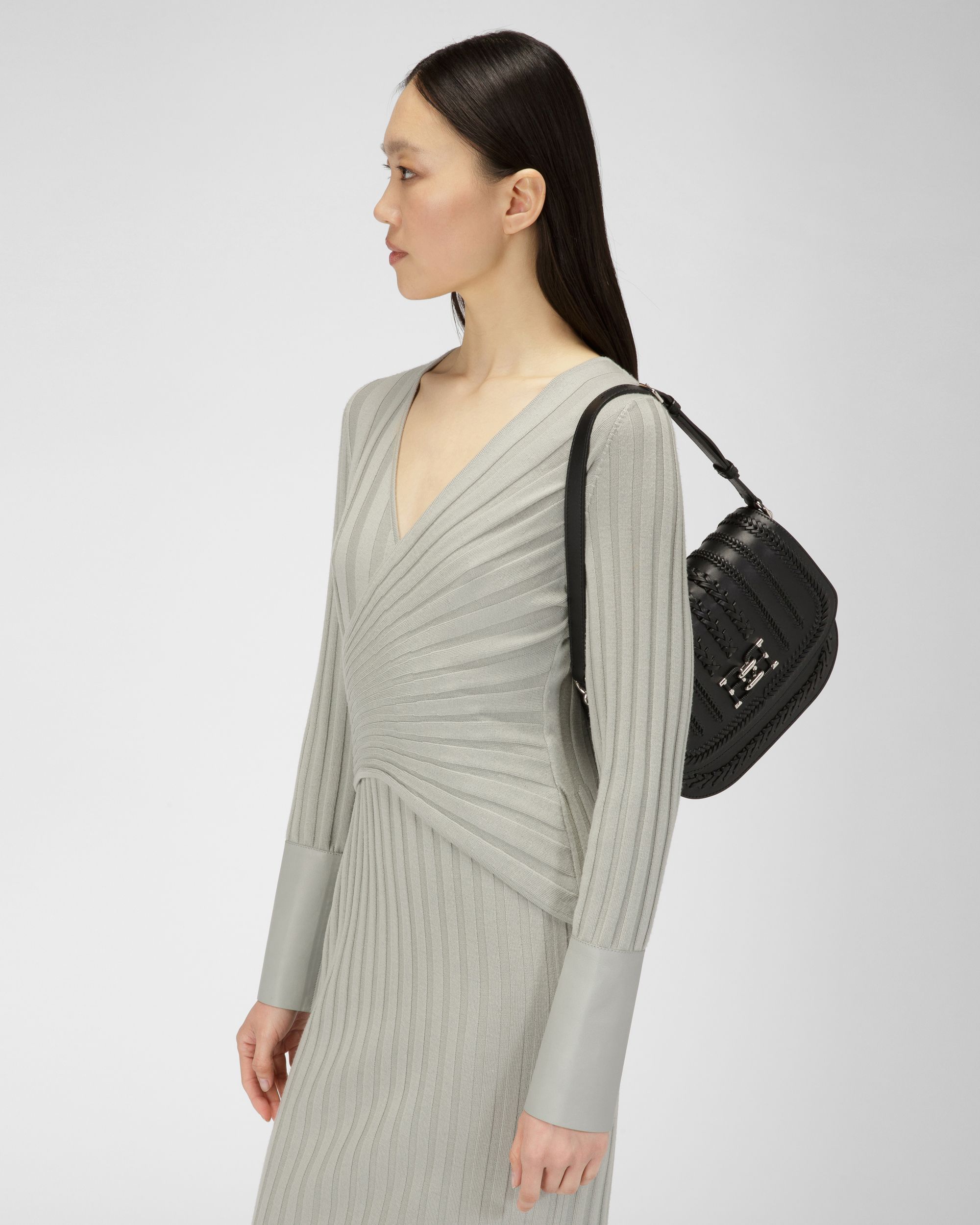Beckie Sac Bandoulière En Cuir Noir - Femme - Bally - 02