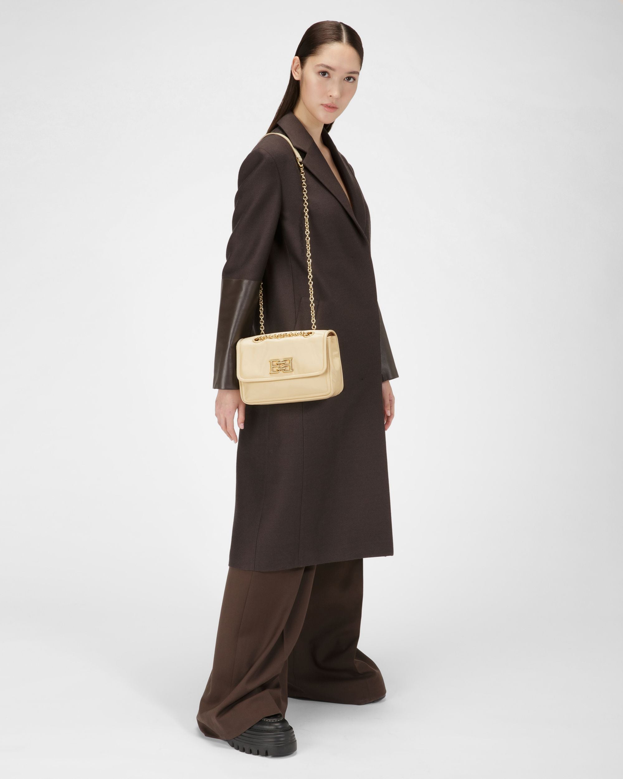 Ehrin Sac À Bandoulière En Nylon Beige Clair - Femme - Bally - 08