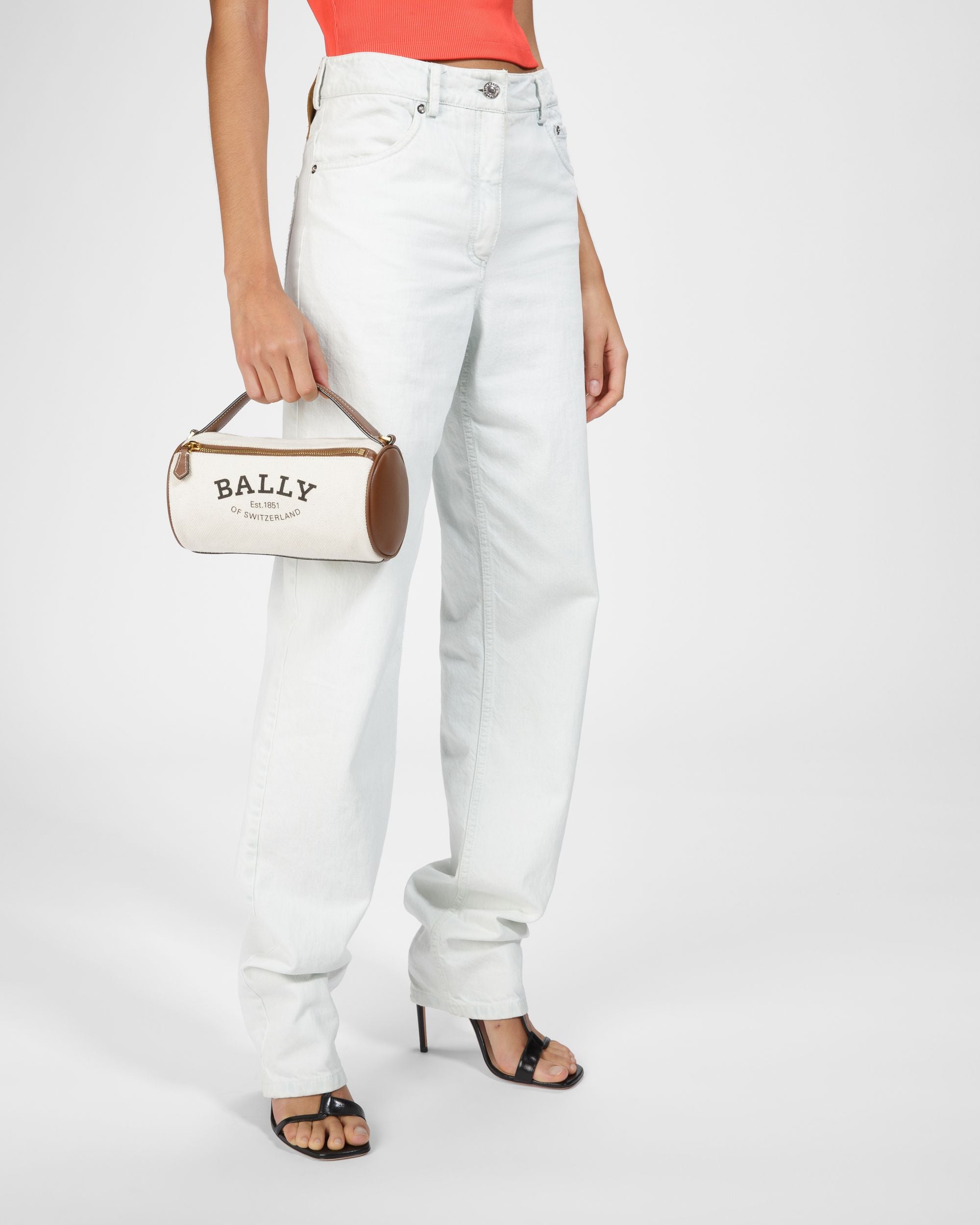 Calyn Sac À Bandoulière En Tissu Couleur Naturelle - Femme - Bally - 02