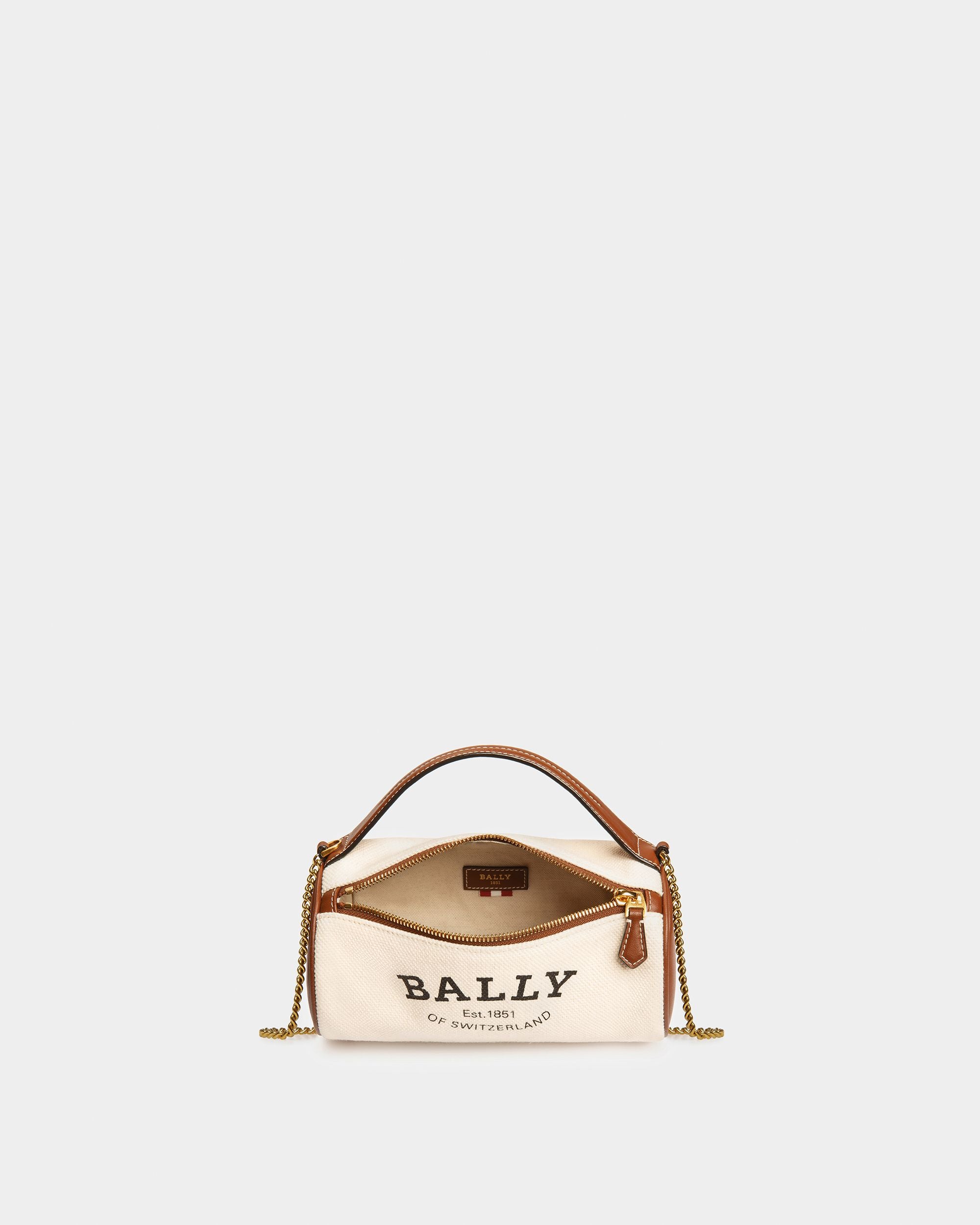 Calyn Sac À Bandoulière En Tissu Couleur Naturelle - Femme - Bally - 04