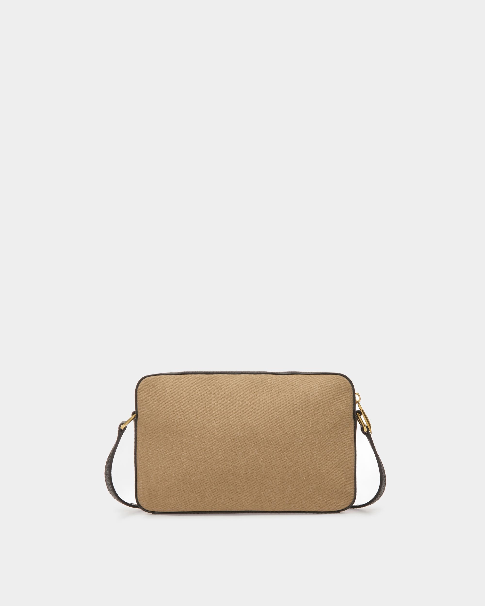 Bar Crossbody Bag In Sand And Black Fabric - Women's - Bally - 02
