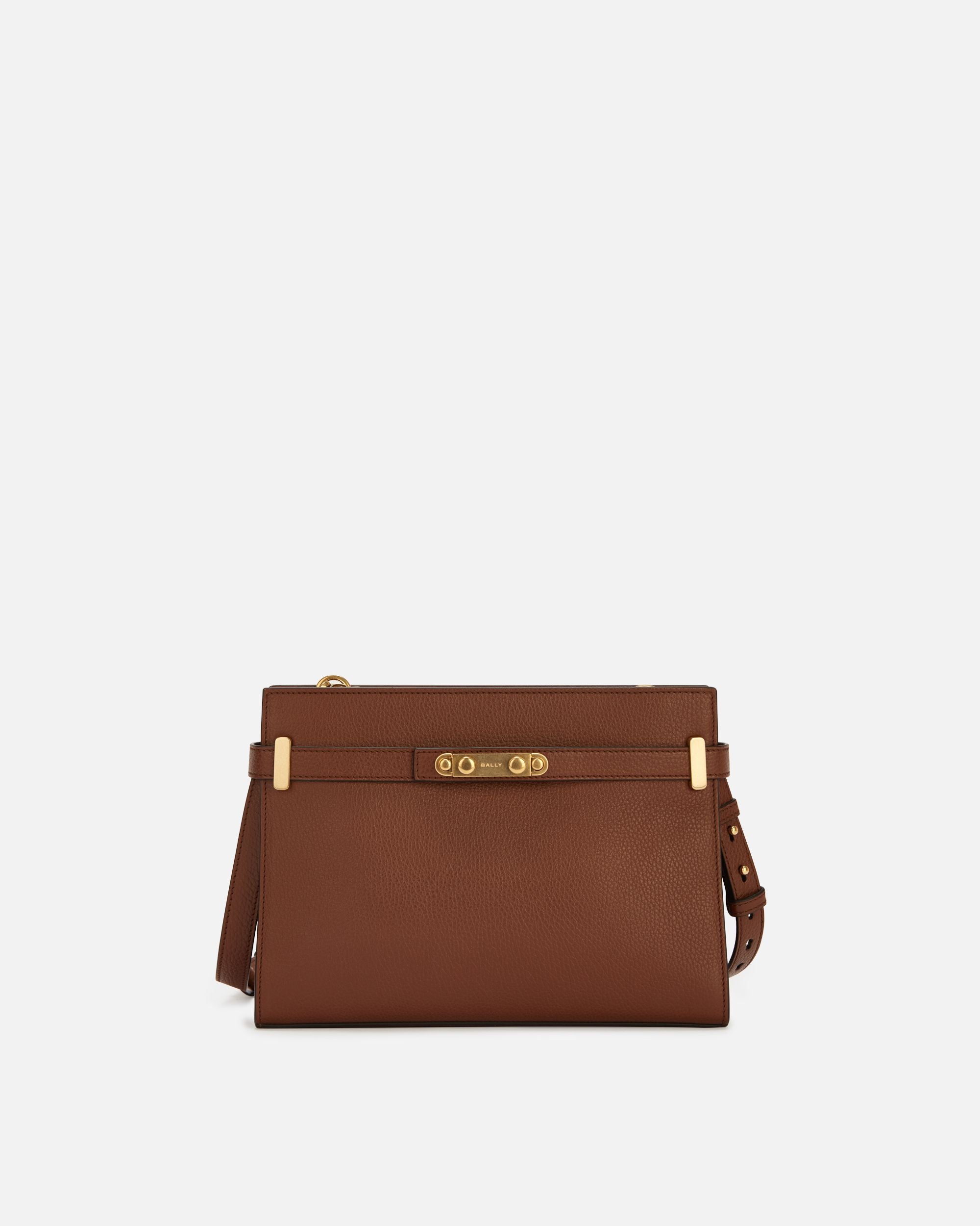 Carriage Schultertasche Aus Genarbtem Leder In Braun - Damen - Bally - 01