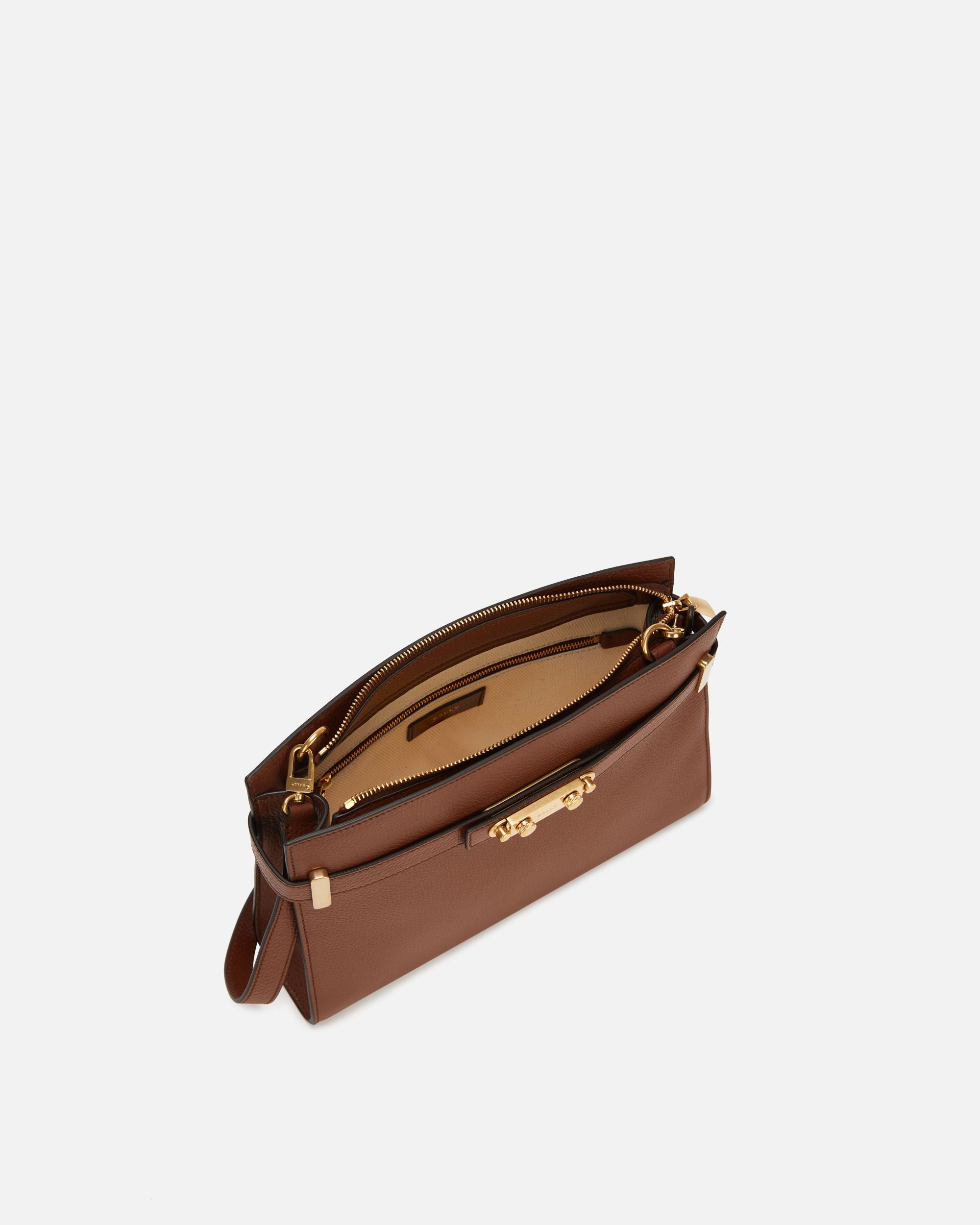 Carriage Schultertasche Aus Genarbtem Leder In Braun - Damen - Bally - 04