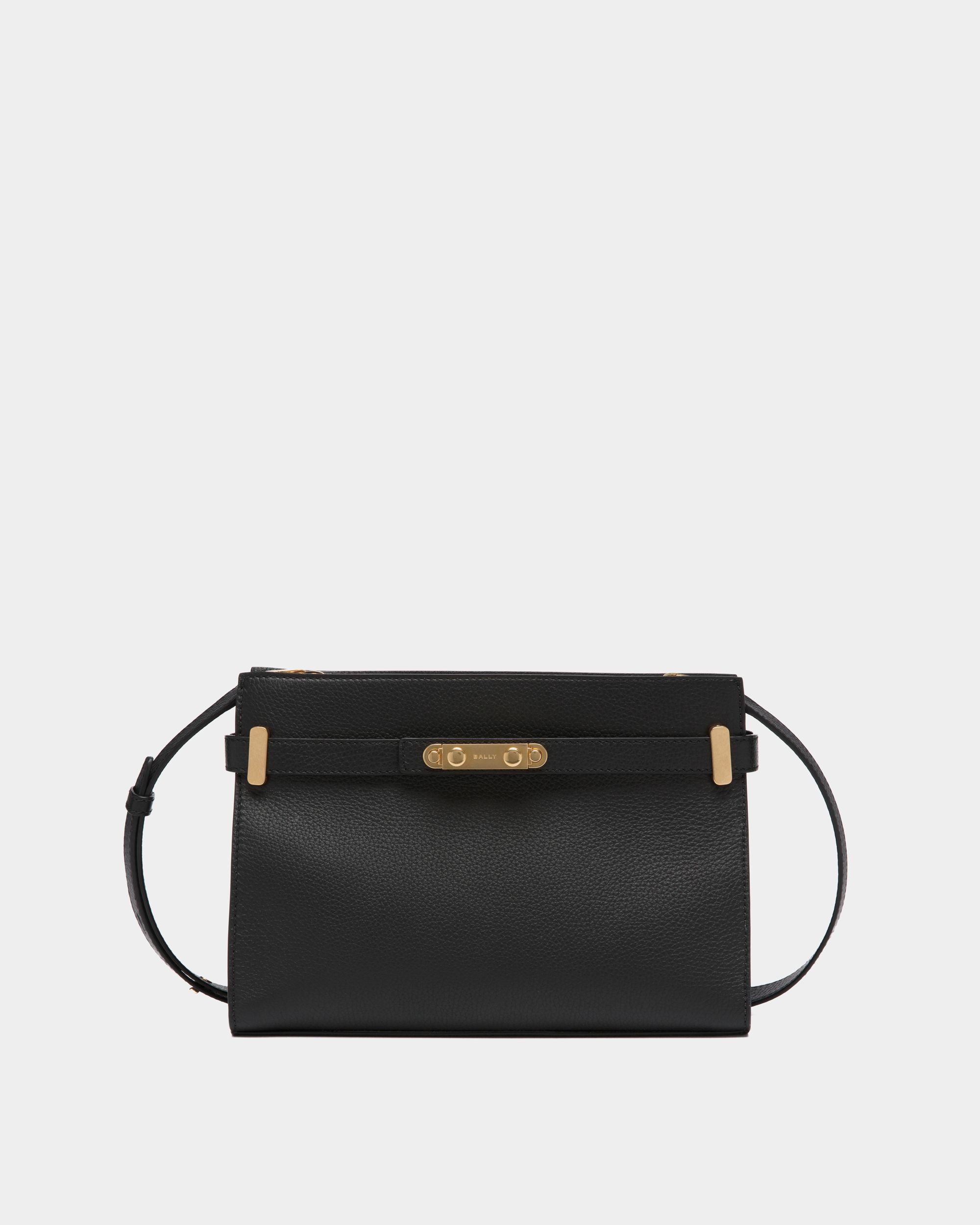Carriage Schultertasche Aus Genarbtem Leder In Schwarz - Damen - Bally - 01
