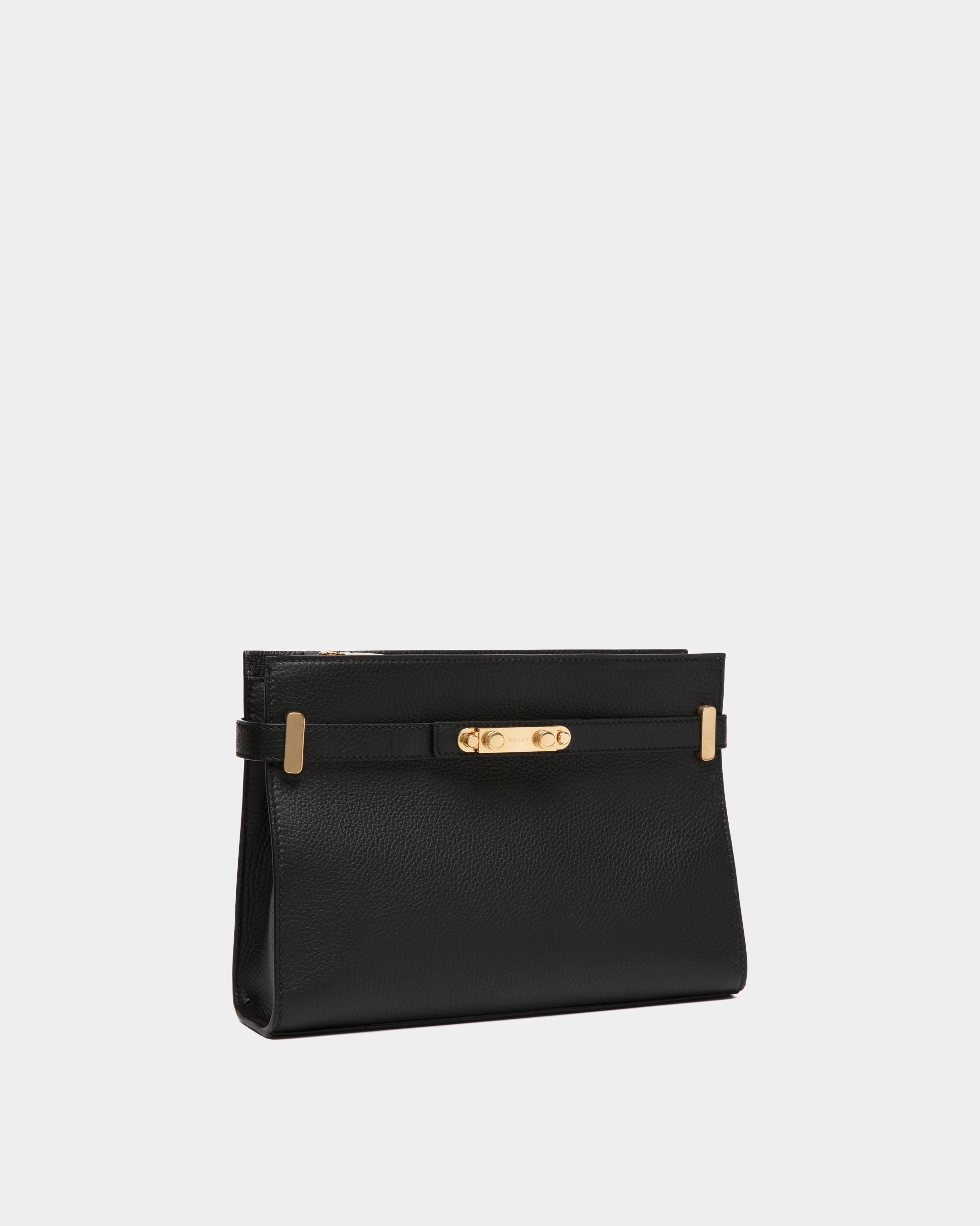 Carriage Schultertasche Aus Genarbtem Leder In Schwarz - Damen - Bally - 04