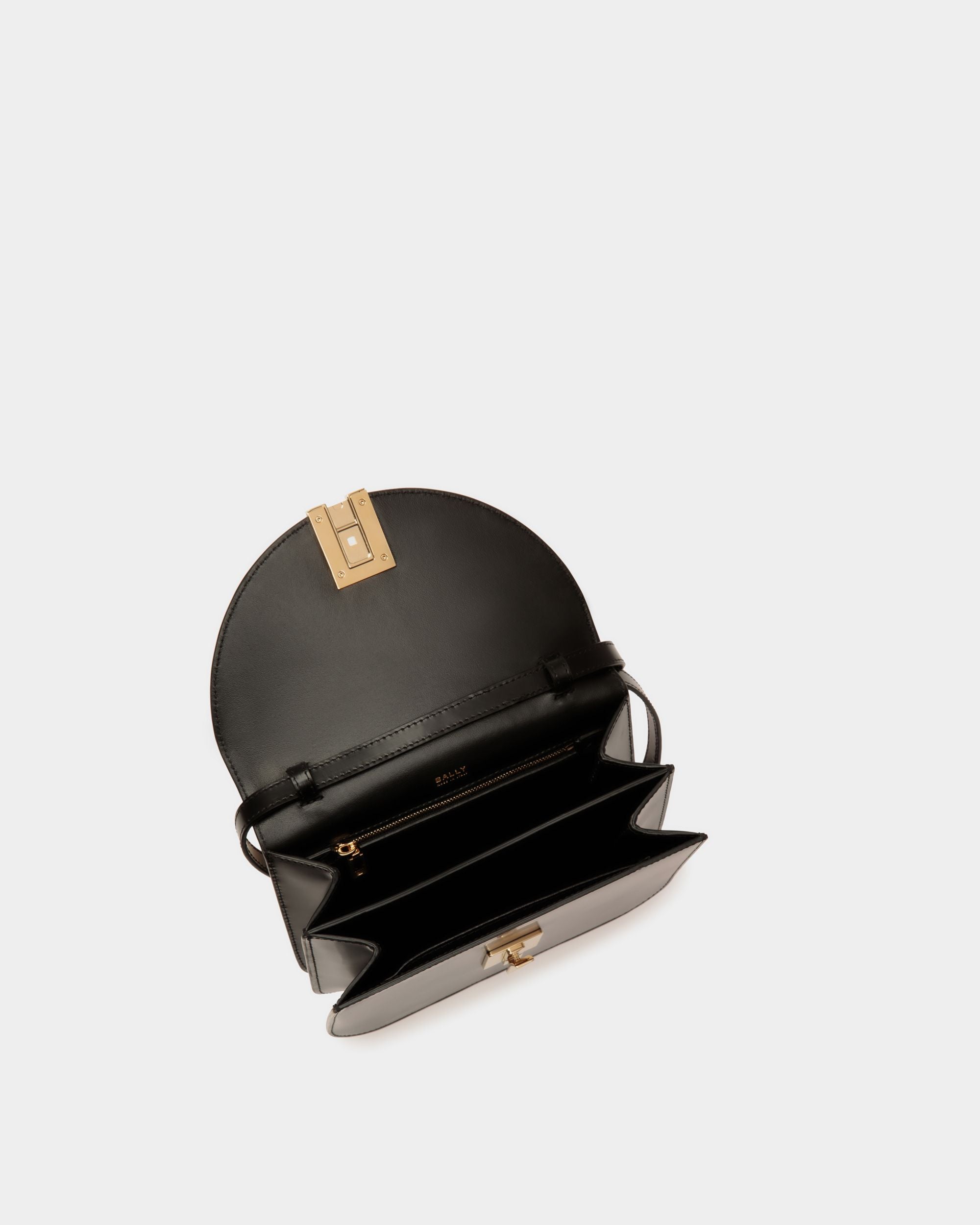 Sac À Bandoulière Ollam En Cuir Brossé Noir - Femme - Bally - 05