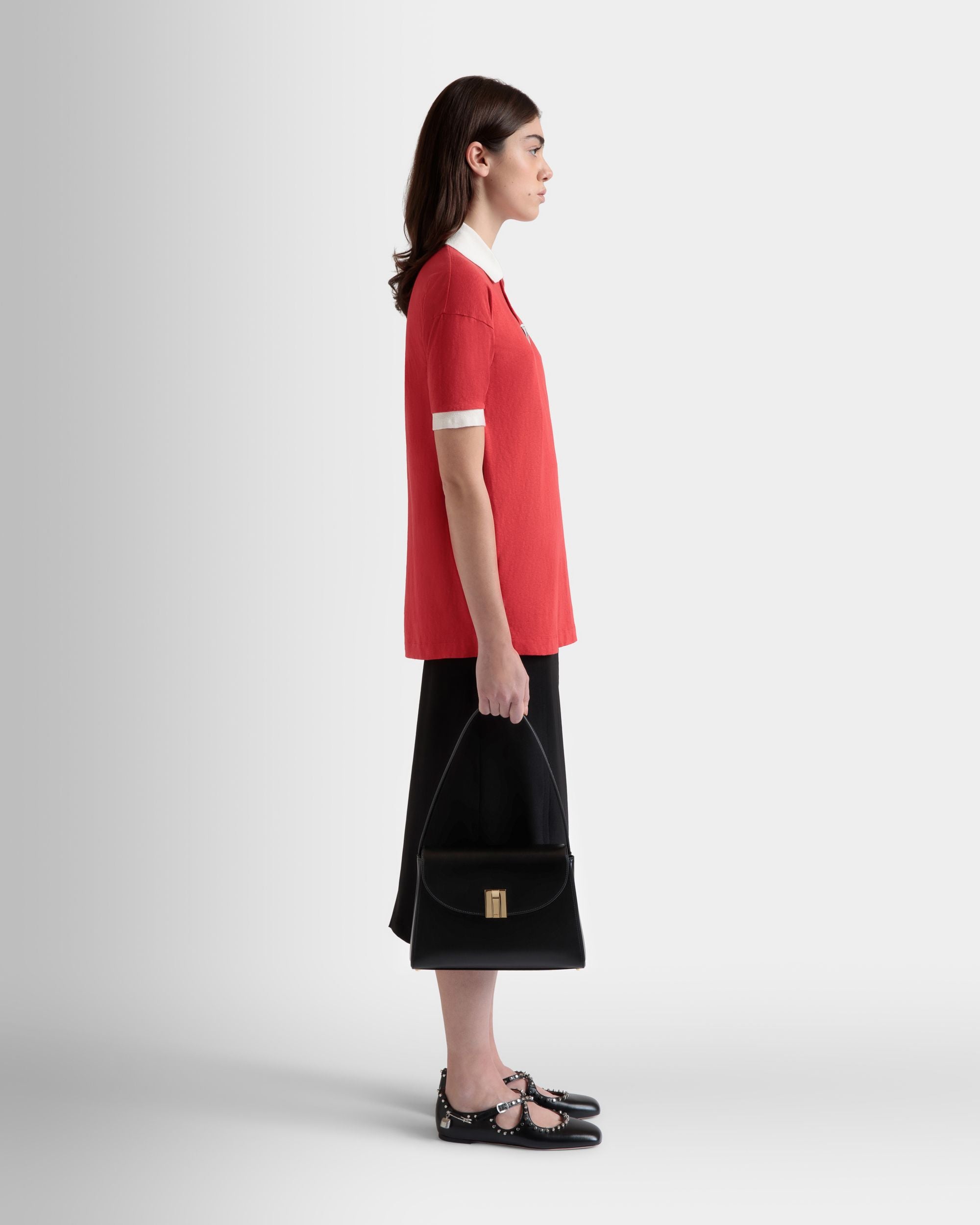 Ollam Crossbody Bag in Black Leather - Femme - Bally - 02