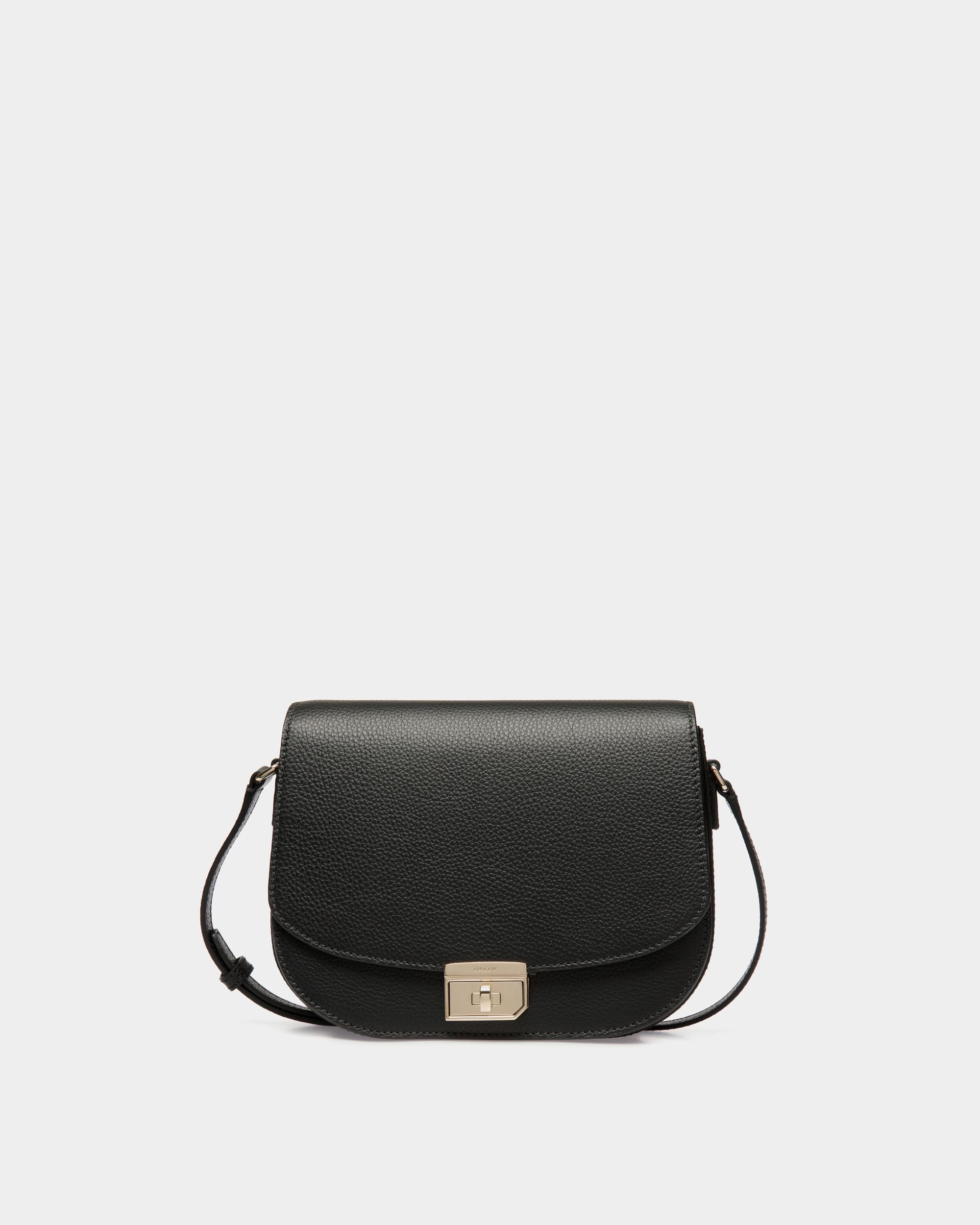 Sac À Bandoulière En Cuir Gaufré Noir - Femme - Bally - 01