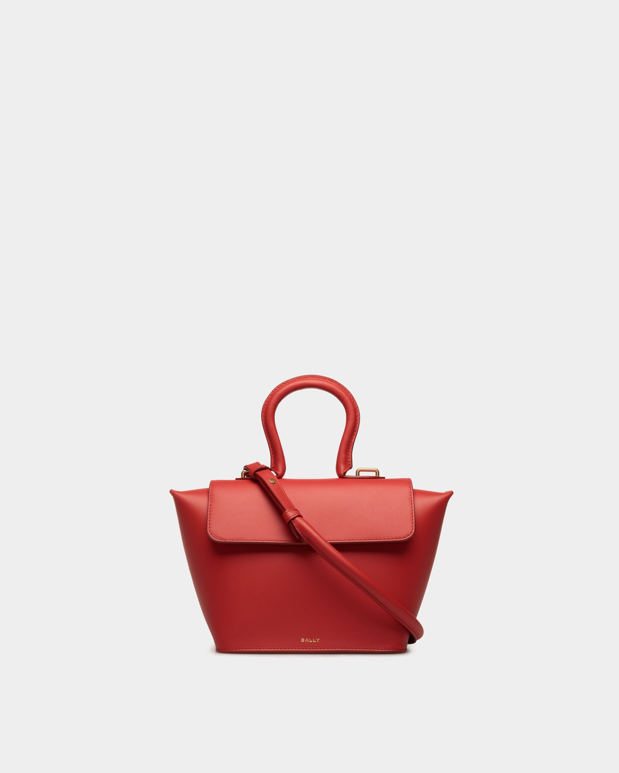 Sac À Anse Supérieure Belle En Cuir Candy Red - Femme - Bally - 01