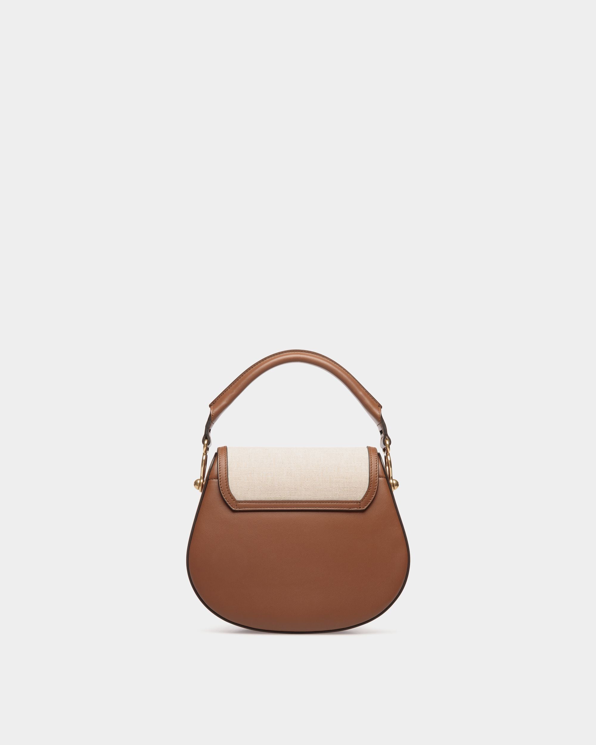 Lune Crossbody Bag in Natural Canvas and Brown Leather - Damen - Bally - 02