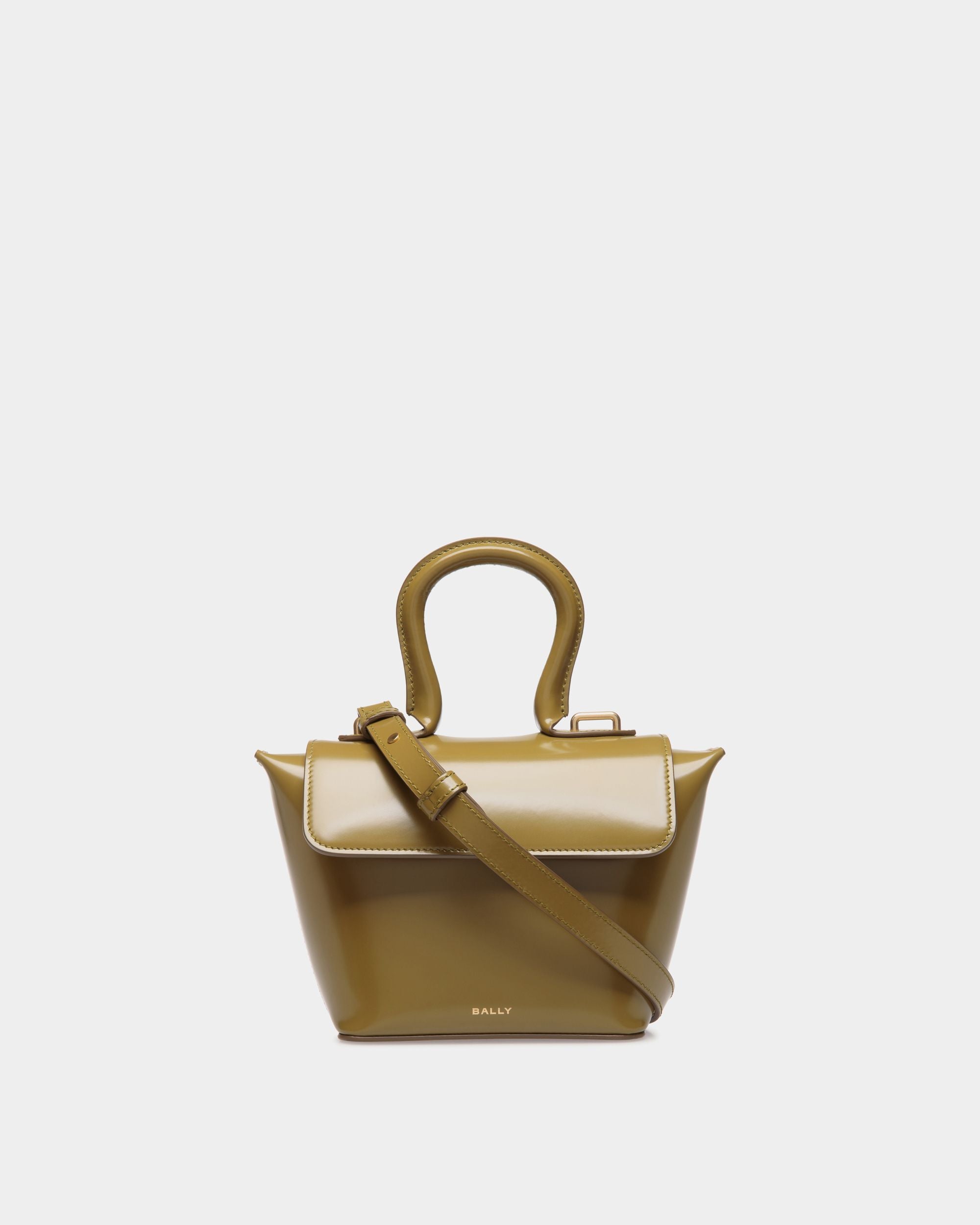 Mini-Sac Belle En Cuir Brossé Olive Green - Femme - Bally - 01