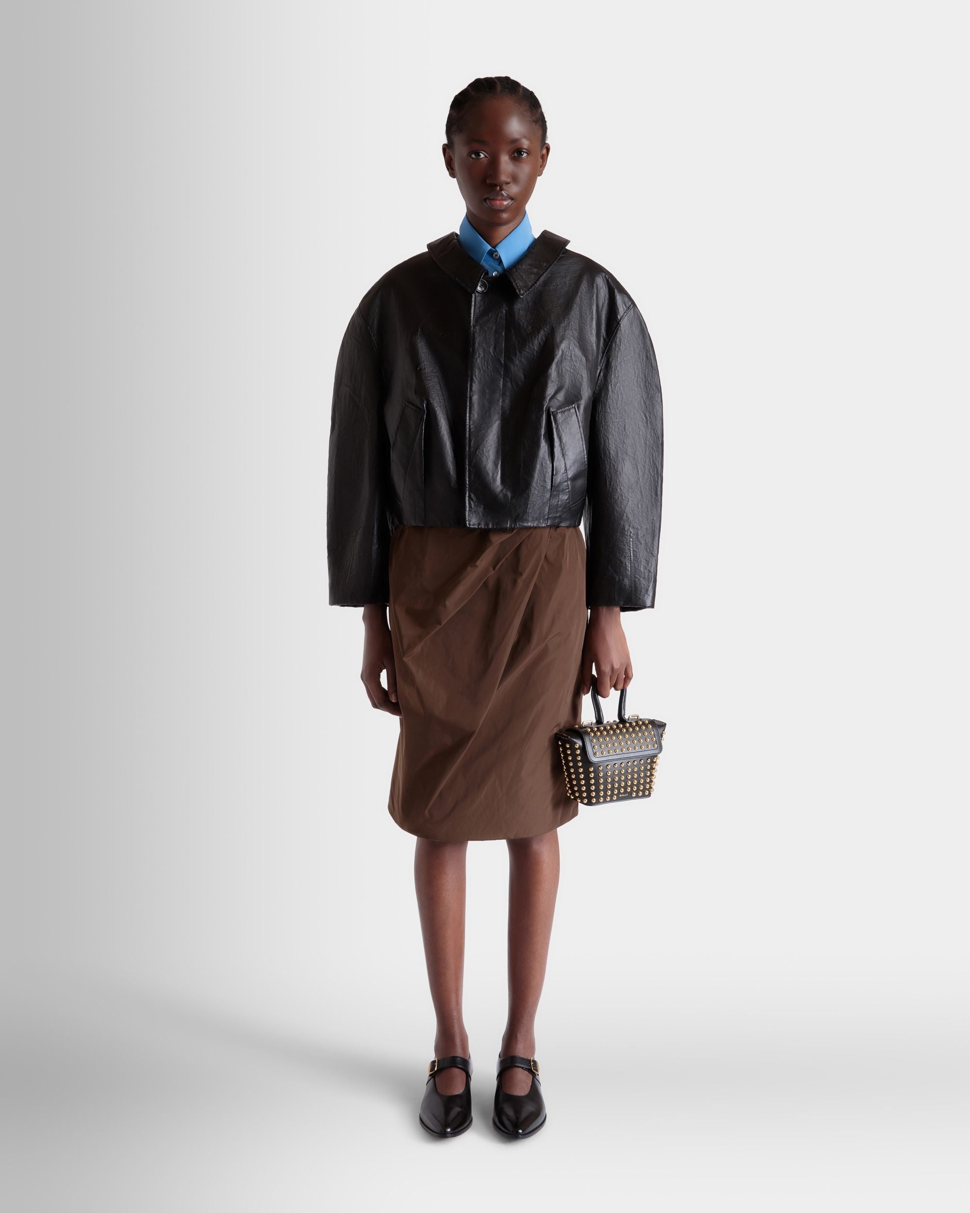 Minisac Belle En Cuir Noir Avec Clous - Femme - Bally - 02