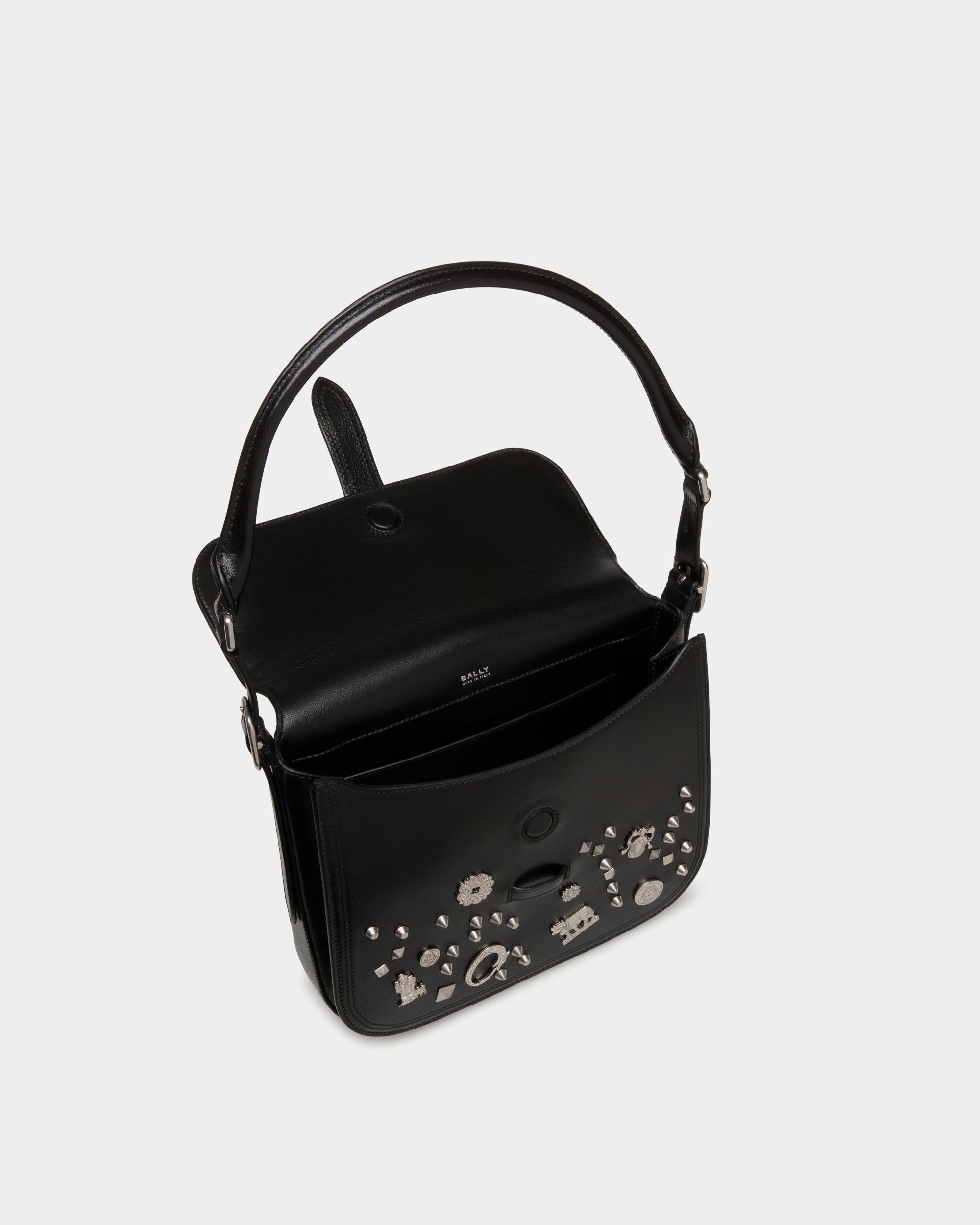 Beckett Crossbody Bag In Black Leather with Studs - Mujer - Bally - 05