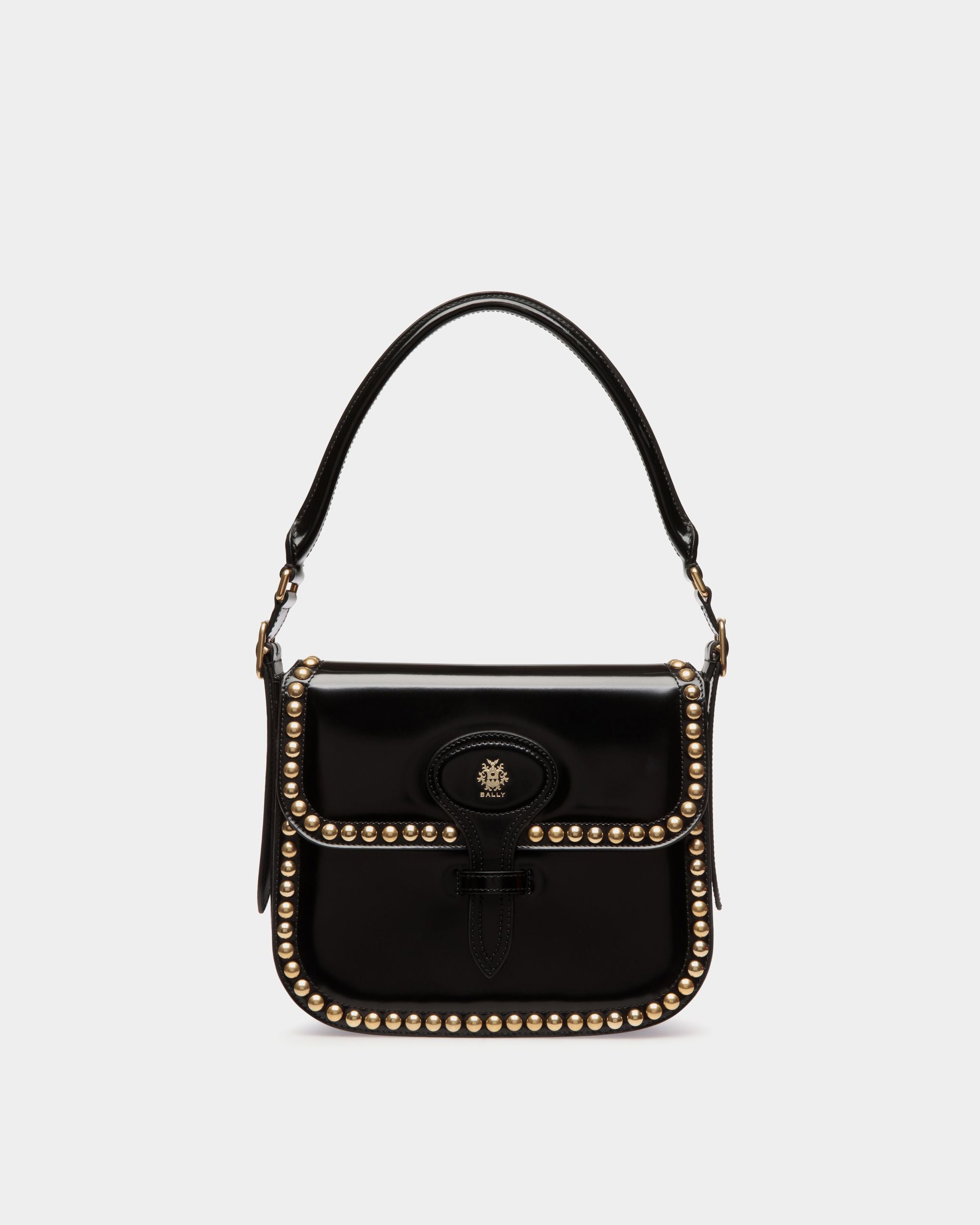 Bolso Bandolera Beckett De Piel Negra Con Tachuelas - Mujer - Bally - 01