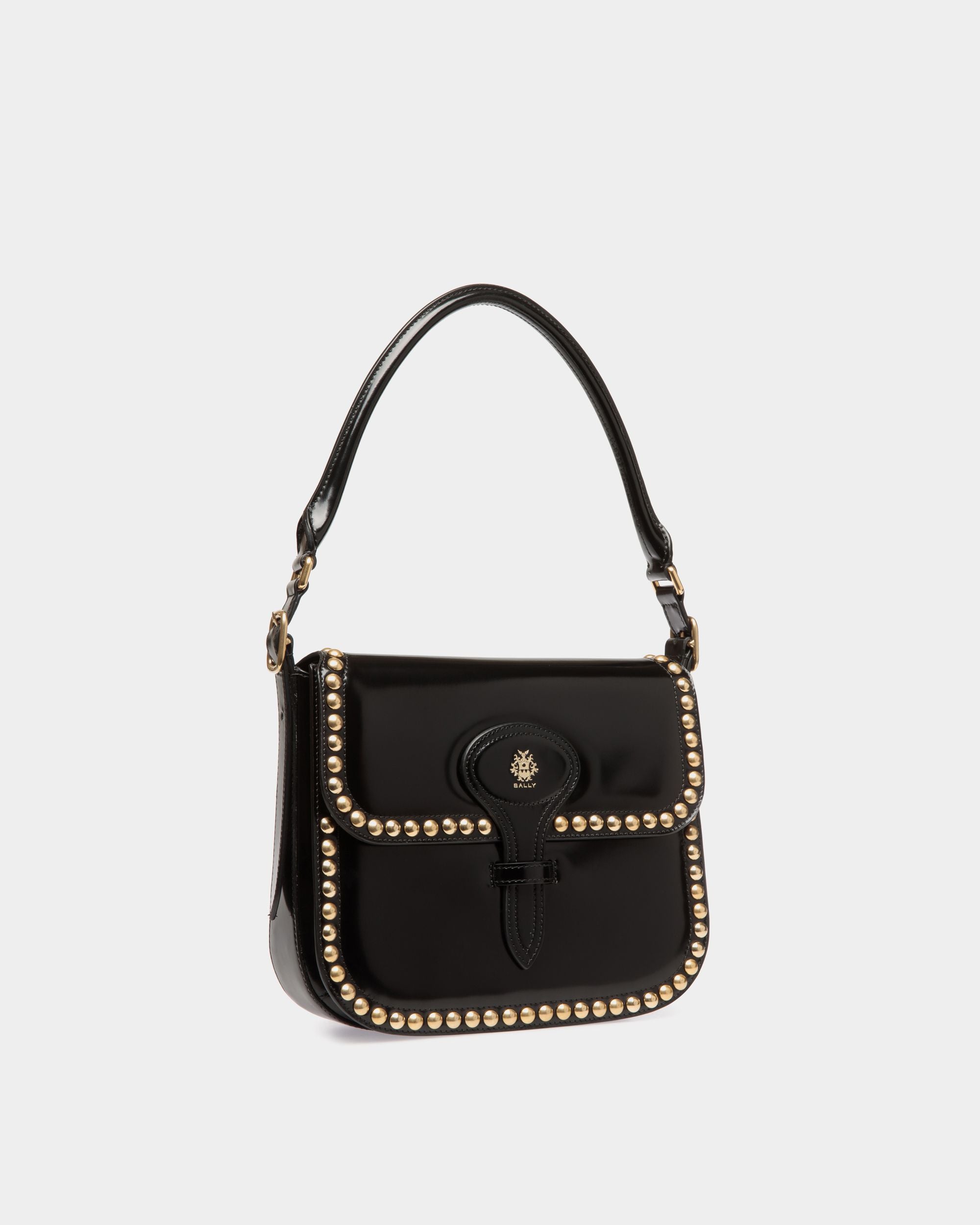 Beckett Umhängetasche Aus Schwarzem Leder Mit Nieten - Damen - Bally - 04