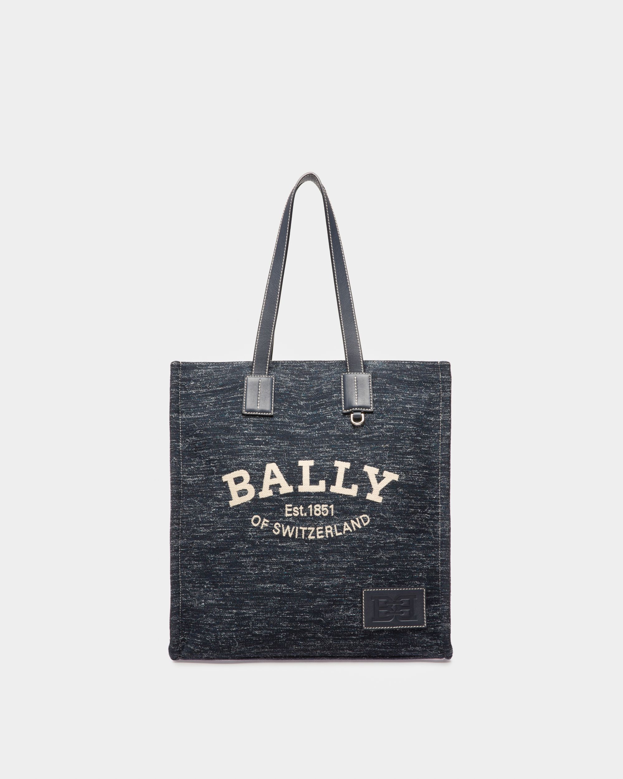 Crystalia Cabas En Tissu Bleu Marine - Femme - Bally - 01