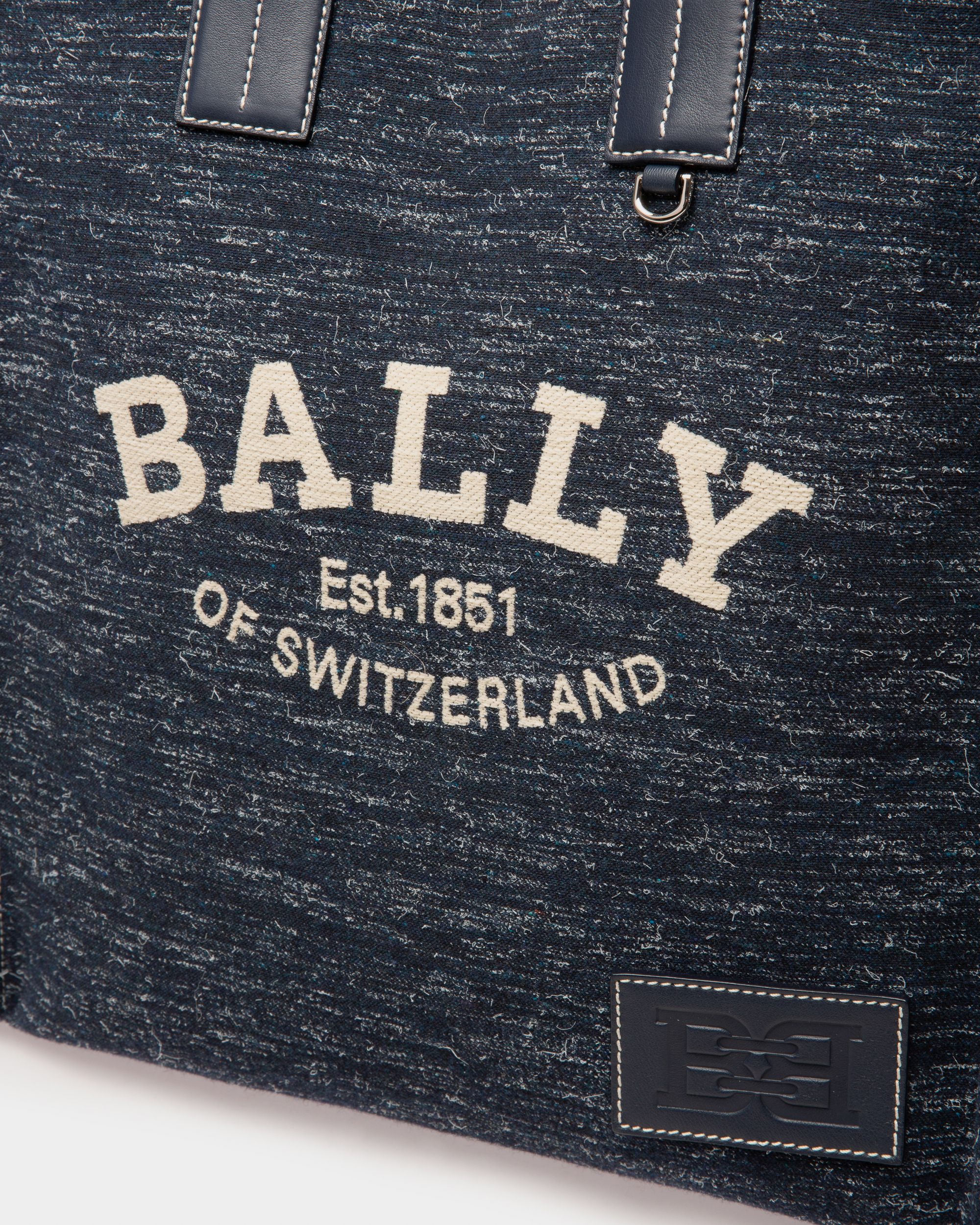 Crystalia Cabas En Tissu Bleu Marine - Femme - Bally - 05