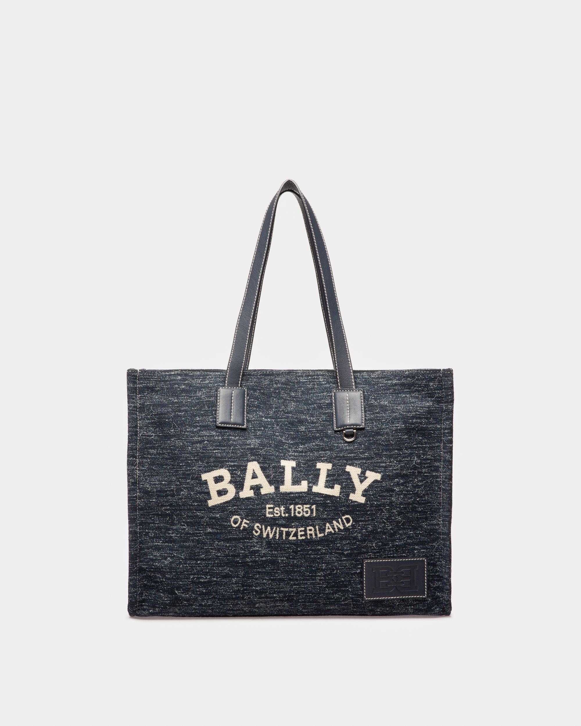 Crystalia Cabas En Tissu Bleu Marine - Femme - Bally - 01