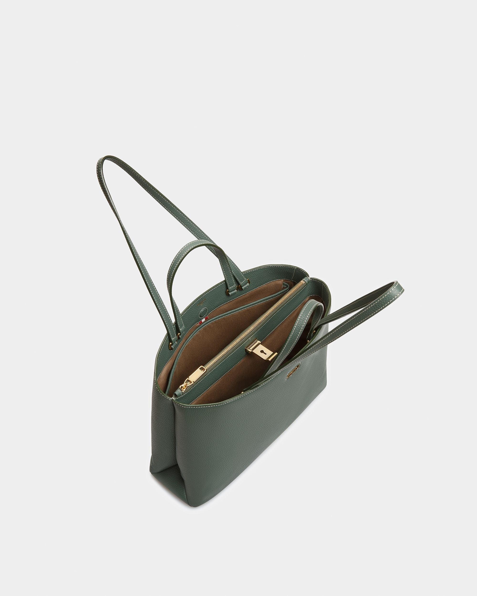 Lya Tragetasche Aus Leder In Salbei - Damen - Bally - 04