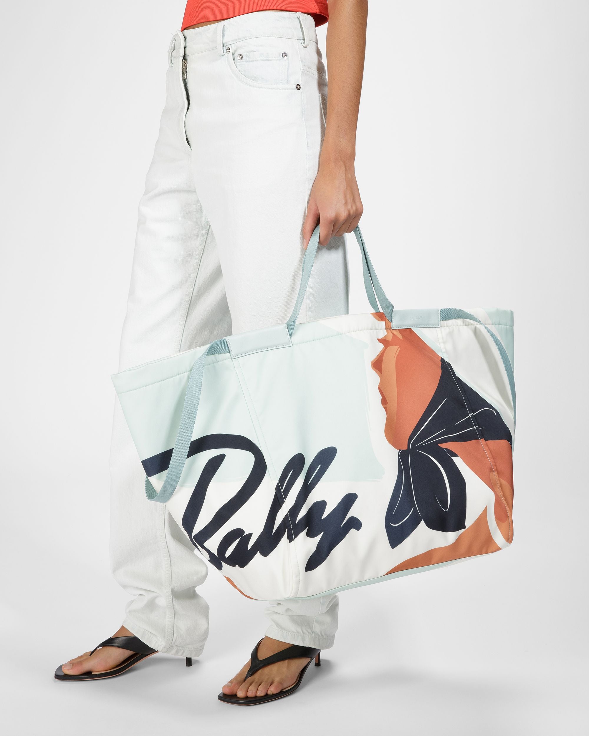 Billboard Nylon Tote In Blue - Women's - Bally - 03