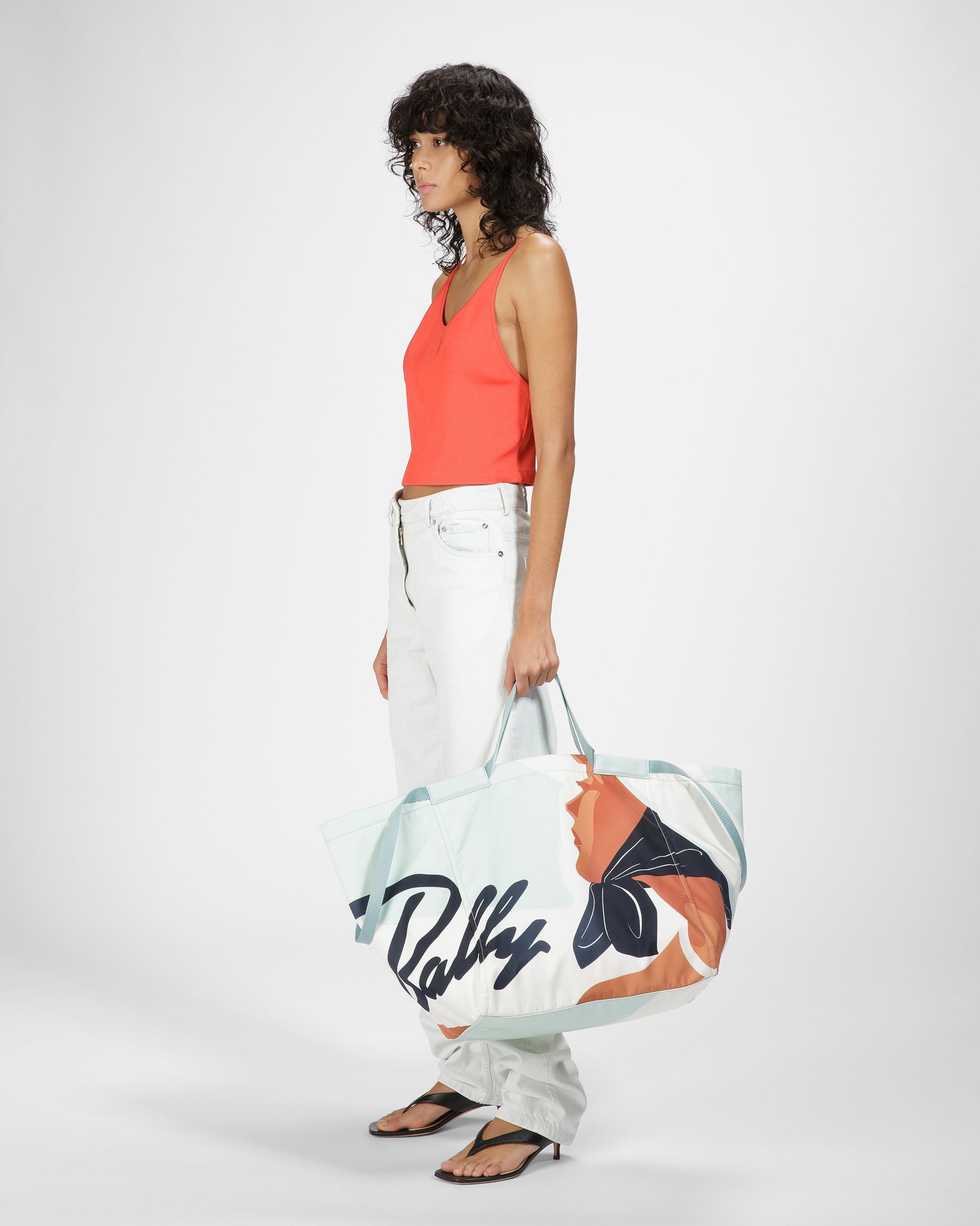 Billboard Nylon Tote In Blue - Women's - Bally - 04